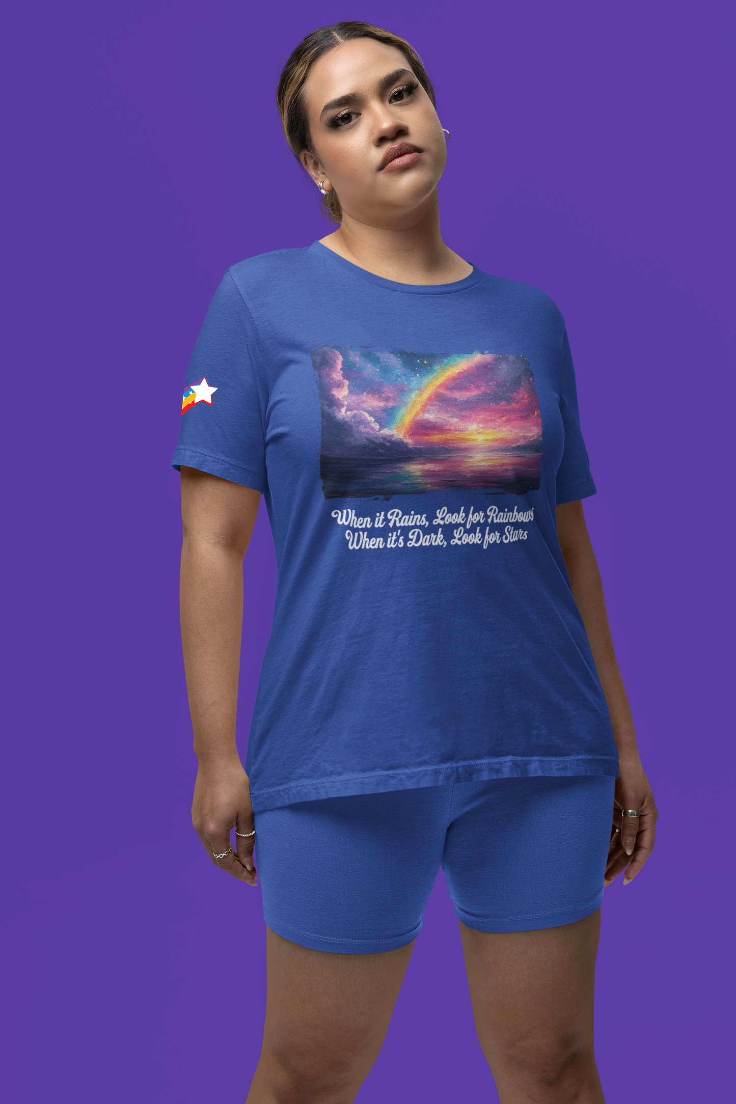 When It Rains Look for Rainbows T-Shirt – Inspirational Hope Optimism Quote Graphic Tee