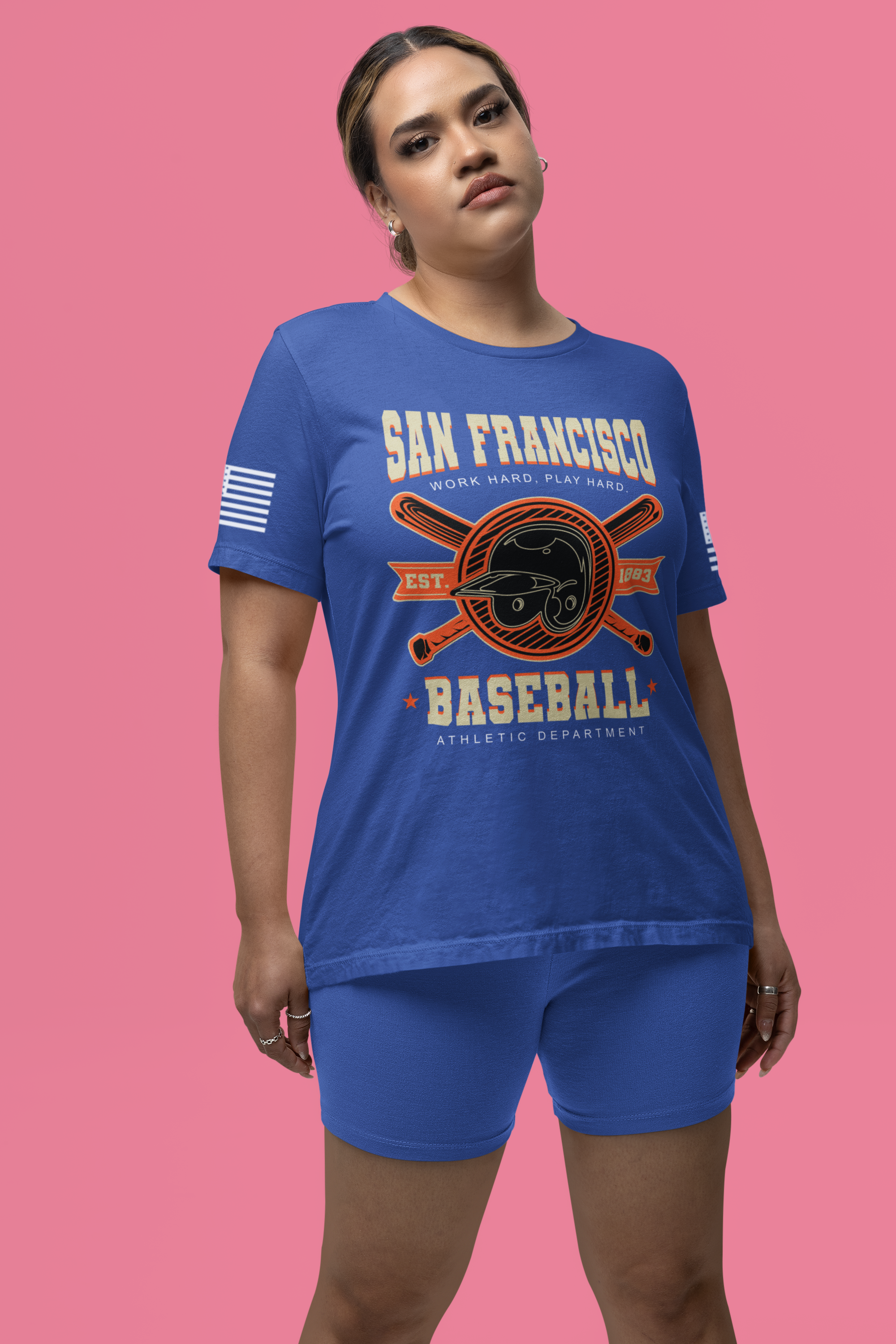 San Francisco Baseball T-Shirt, Work Hard Play Hard Athletic