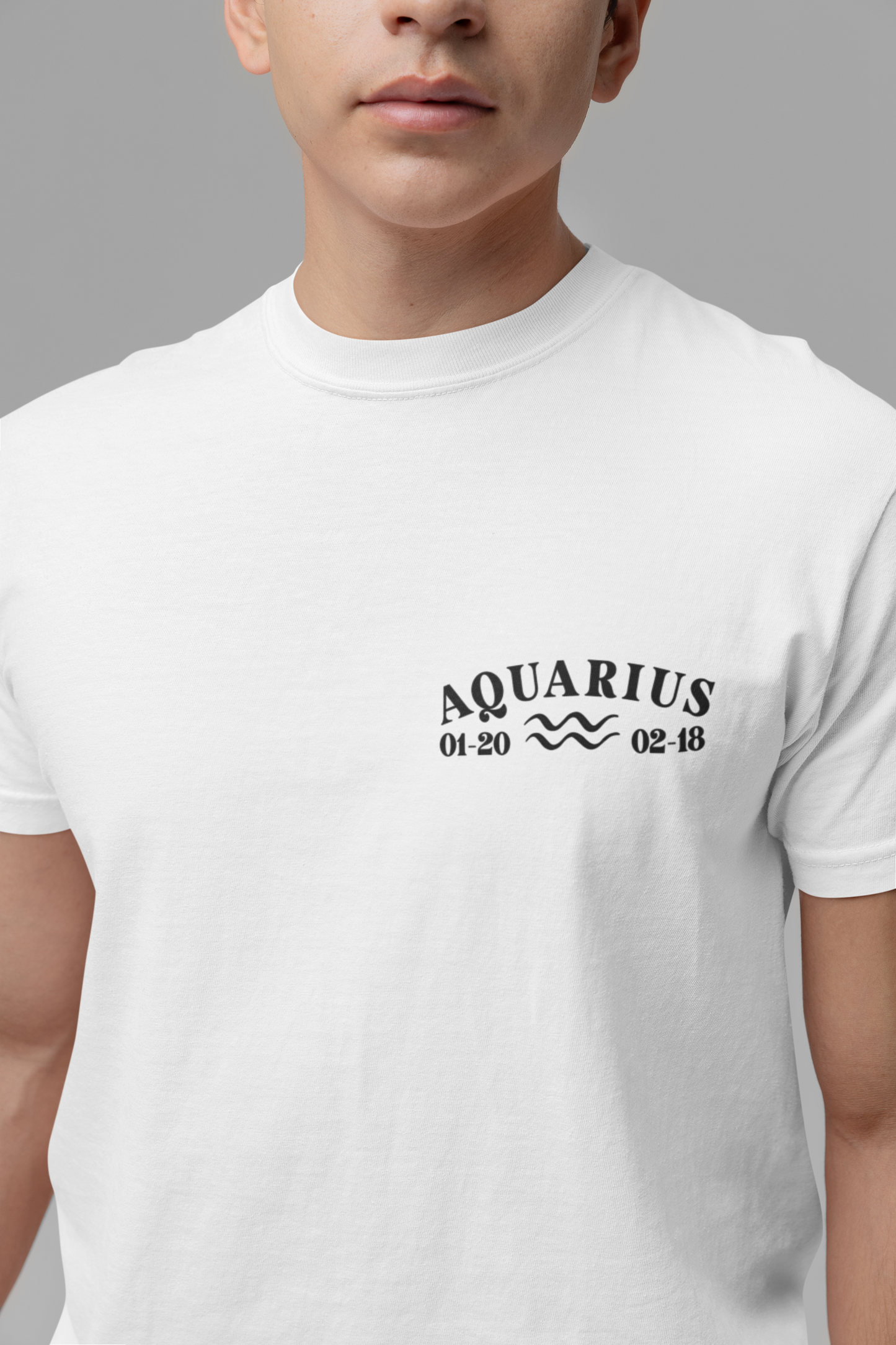 Aquarius Constellation & Floral Zodiac T-Shirt – January 20 to February 18