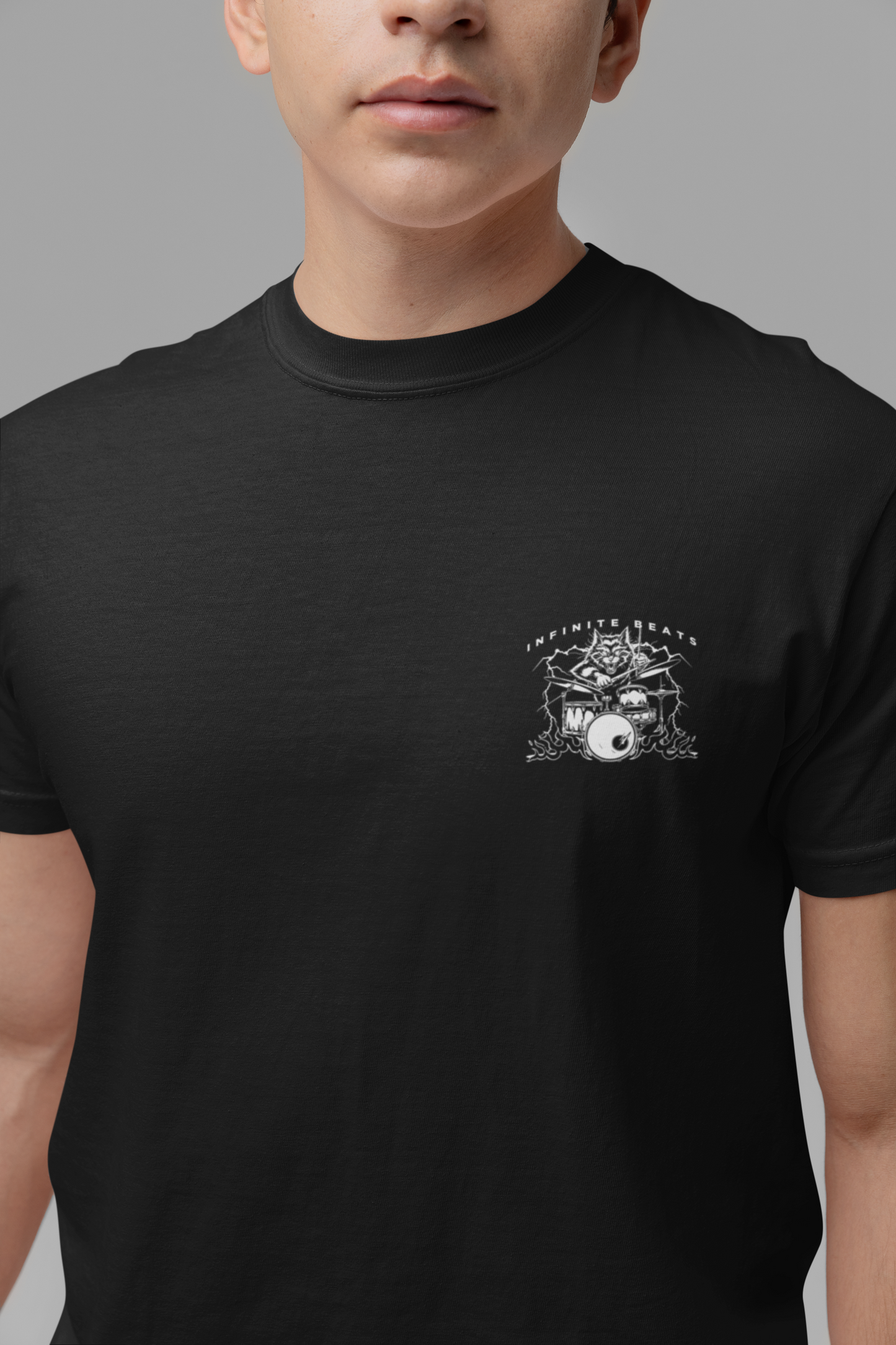 Nine Lives Infinite Beats DRUM BEAST T-Shirt – Furious Car Drum Machine Graphic