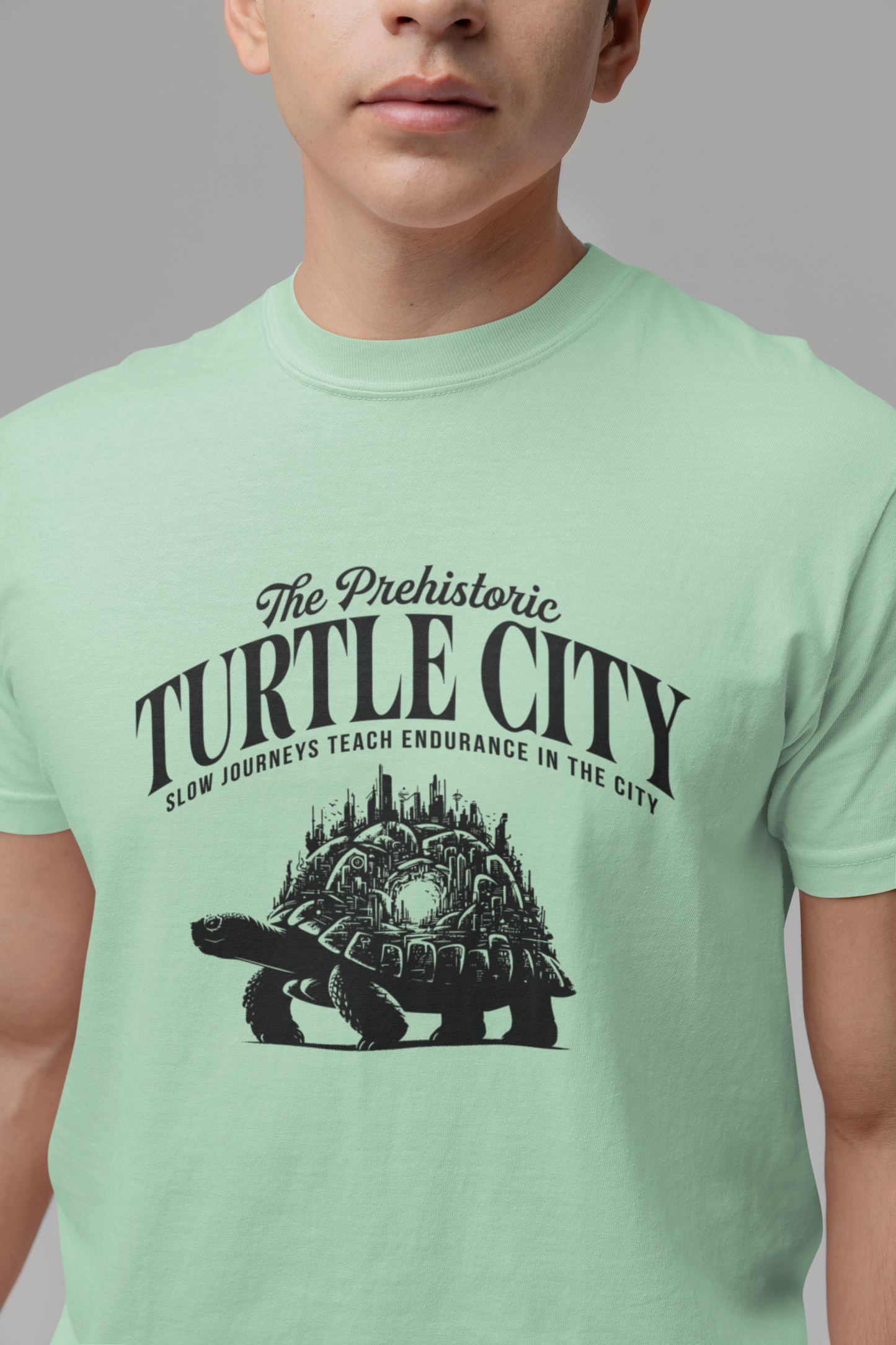 The Prehistoric Turtle City Tshirt – Slow Journeys Teach Endurance