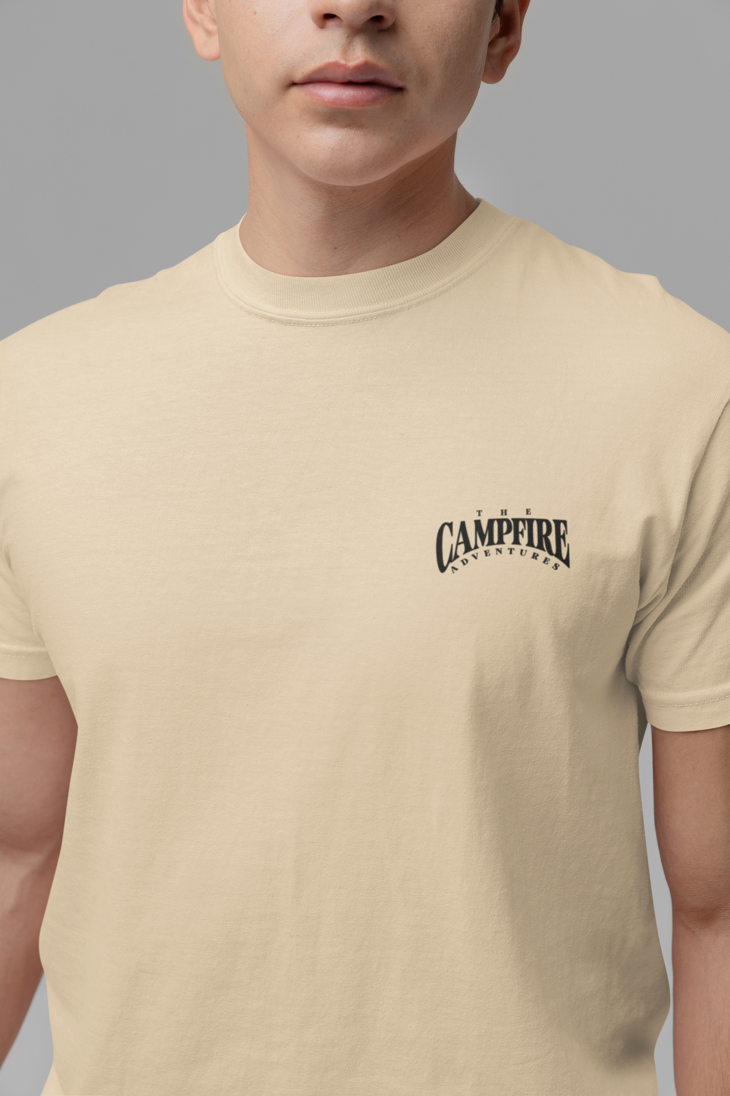 The Adventure Awaits Campfire T-Shirt – Forest Sunset Reflection Graphic