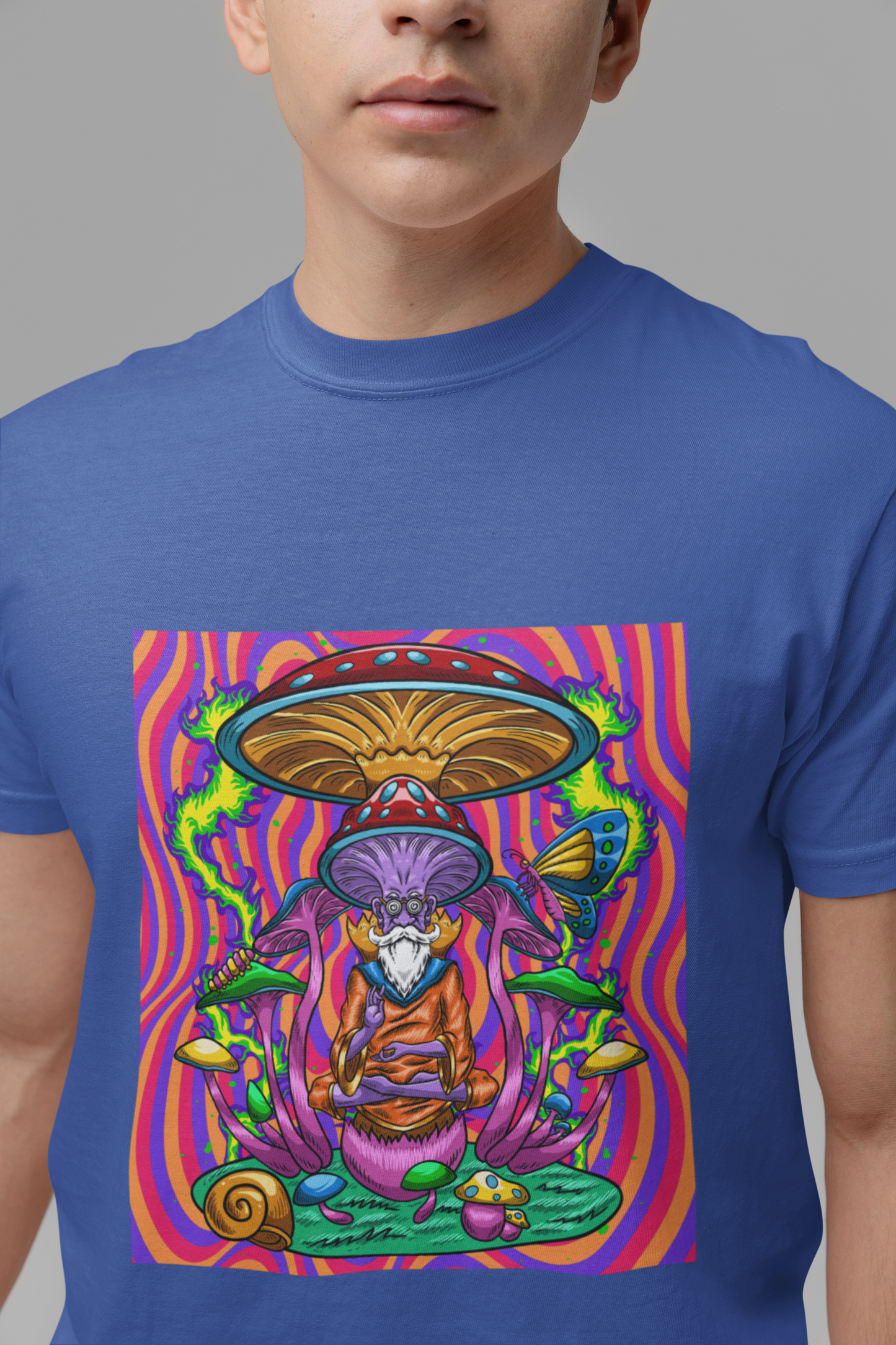 Psychedelic Mushroom Wizard Stay Wild & High T-Shirt