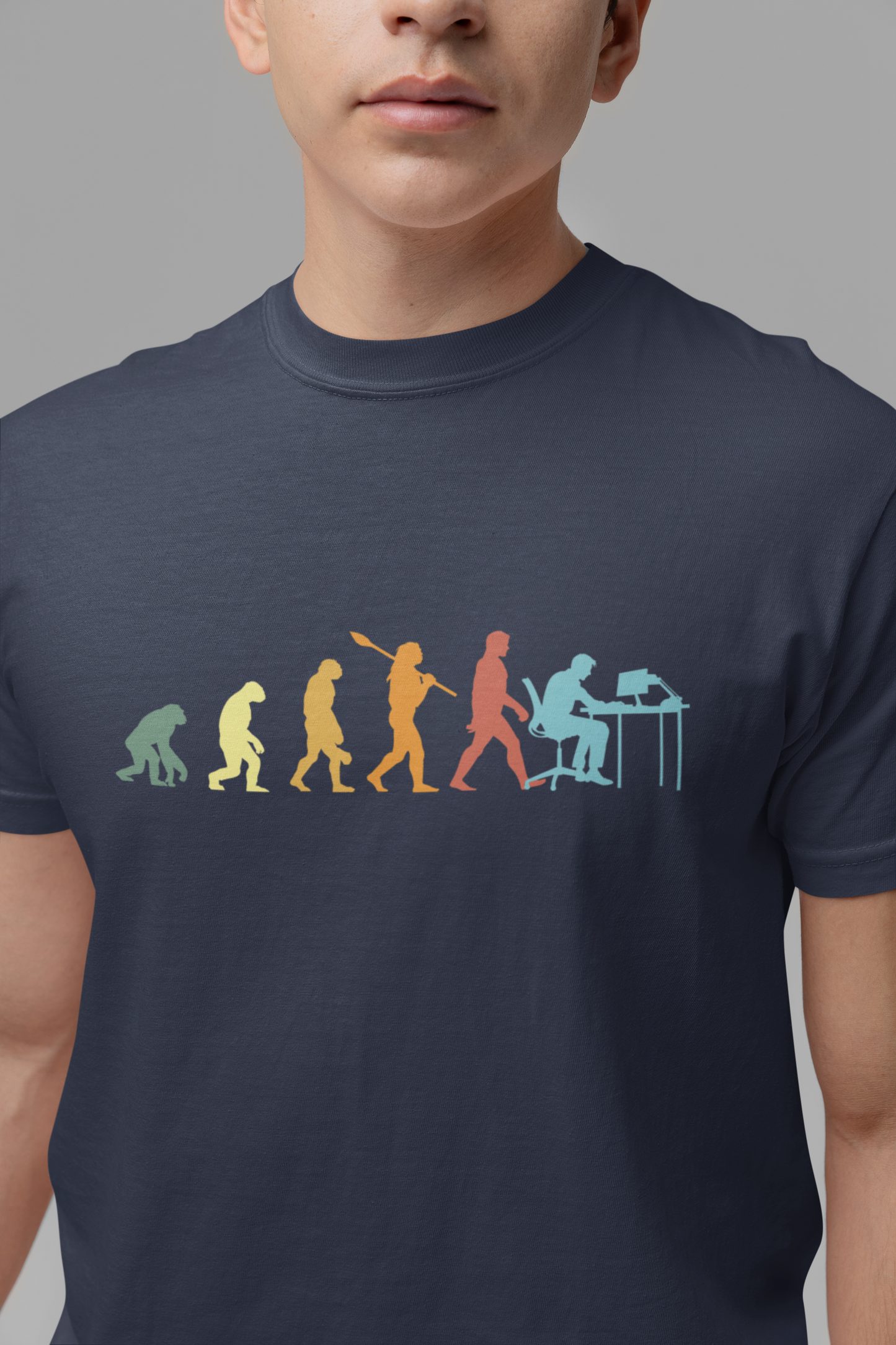Evolution of Man to Computer User T-Shirt