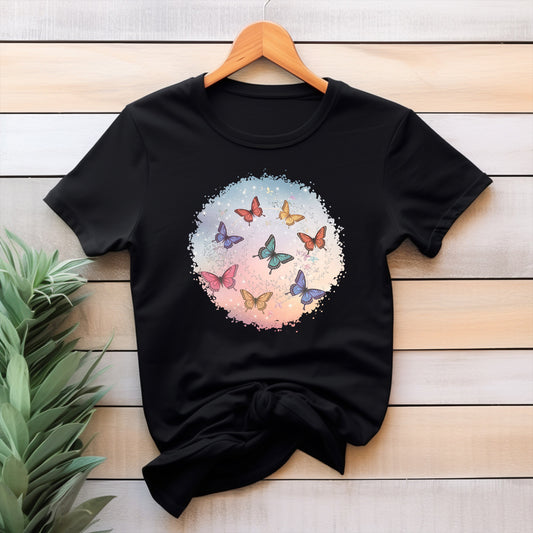 Butterfly Ballet Spiral Graphic T-Shirt