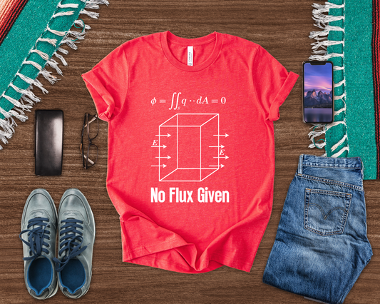 No Flux Given Science T-Shirt – Sarcastic Physics Equation Tee