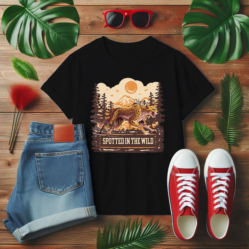 Spotted in the Wild Cheetah Forest Adventure T-Shirt