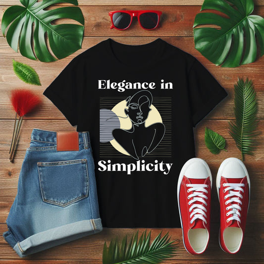 Line Art Feminine - Elegant Minimalist T-Shirt
