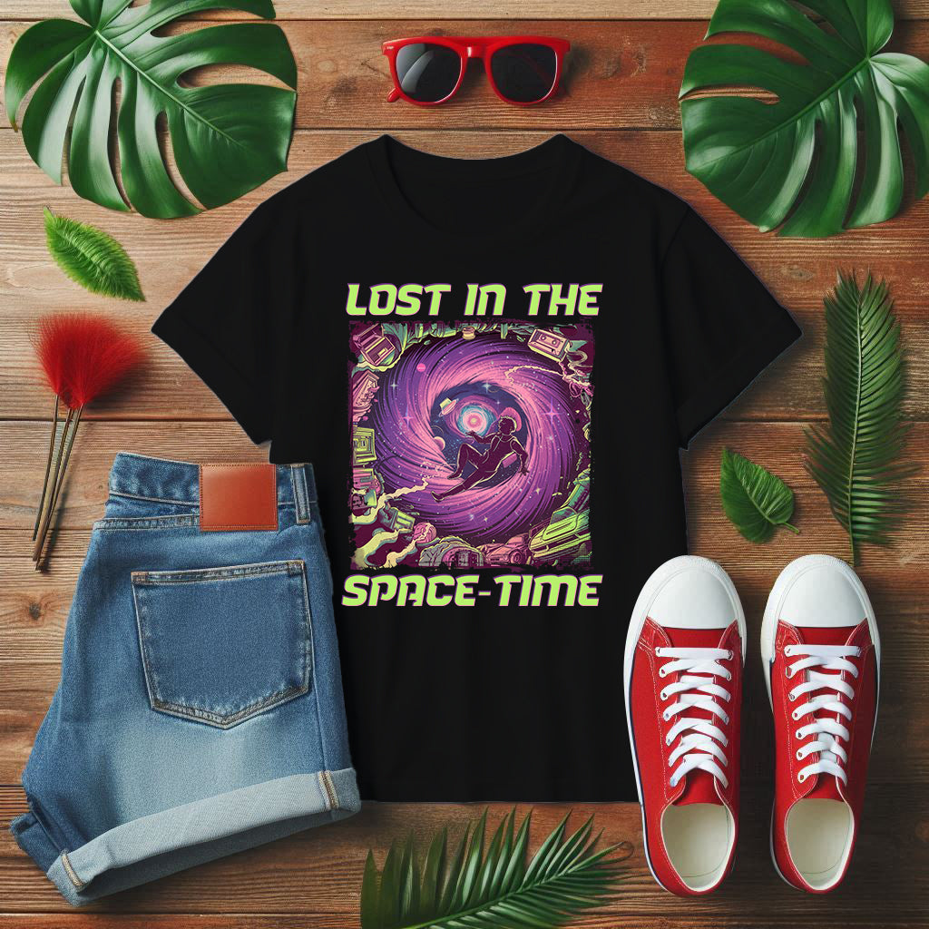 Lost in the Space Time Psychedelic Galaxy Spiral T-Shirt