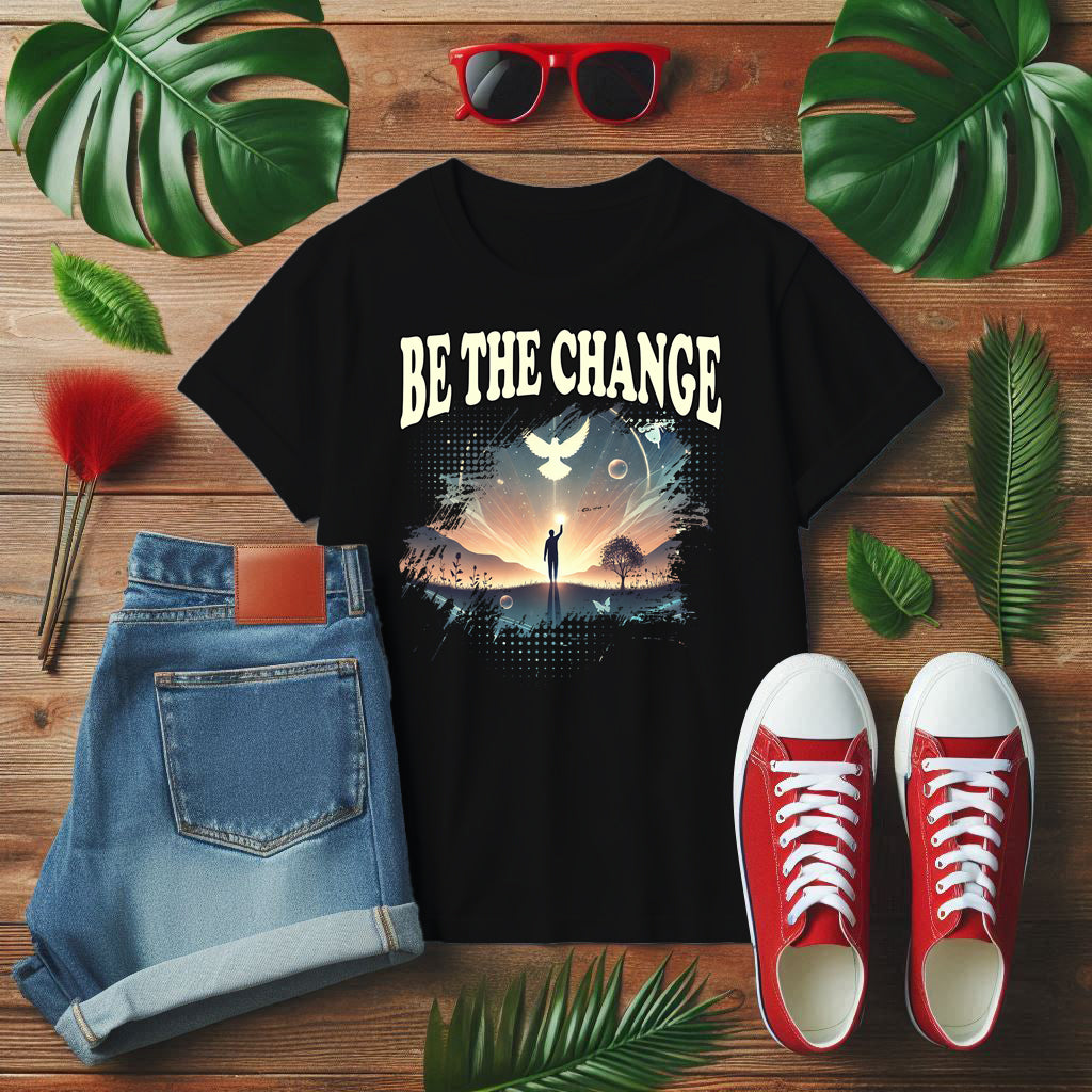 Be the Change | Walking Toward Sunset & White Pigeon T-Shirt