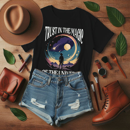 Trust in the Magic of the Universe Shirt, Manifestation Tee, Cosmic Energy T Shirt, Spiritual Growth Gift, Mystic Vibes Tee