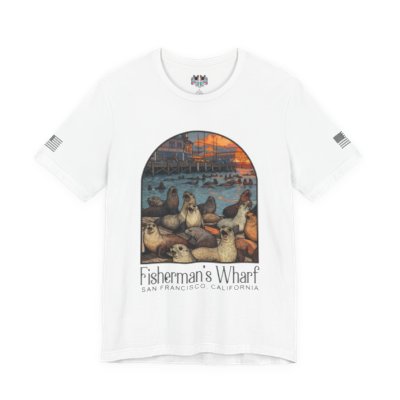 Fisherman's Wharf San Francisco California T-Shirt – Sea Lions Arched Graphic Tee