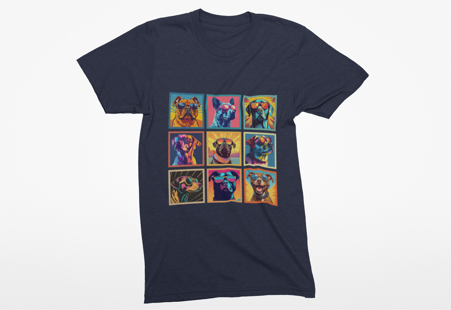 Cool Dogs Pop Art Sunglasses Tshirt – Nine Retro Pups