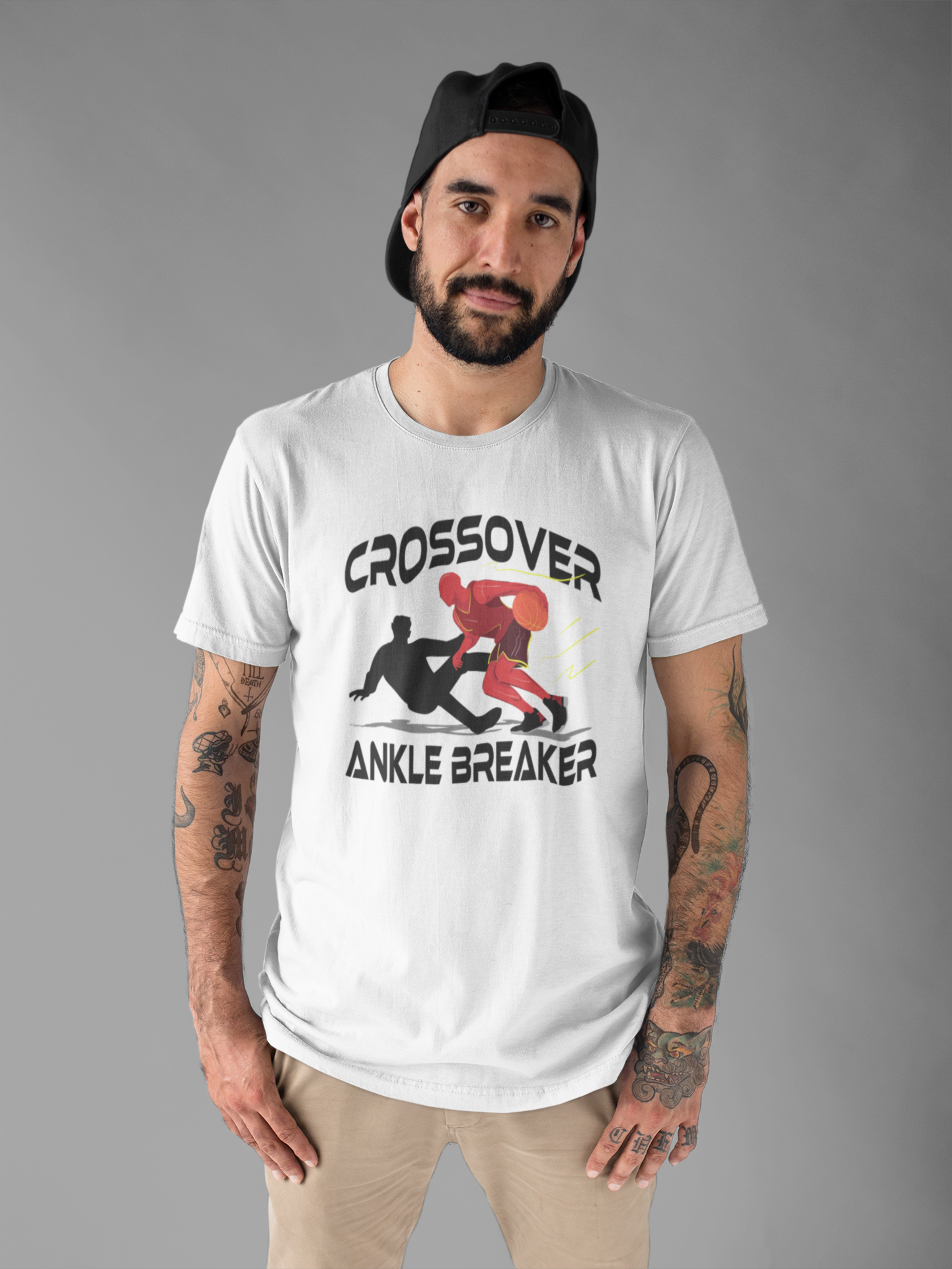 Crossover Ankle Breaker Shirt, Basketball Motion Graphic Tee, Fast Break Dribble T Shirt, Sports Highlight Apparel, Court Domination Top