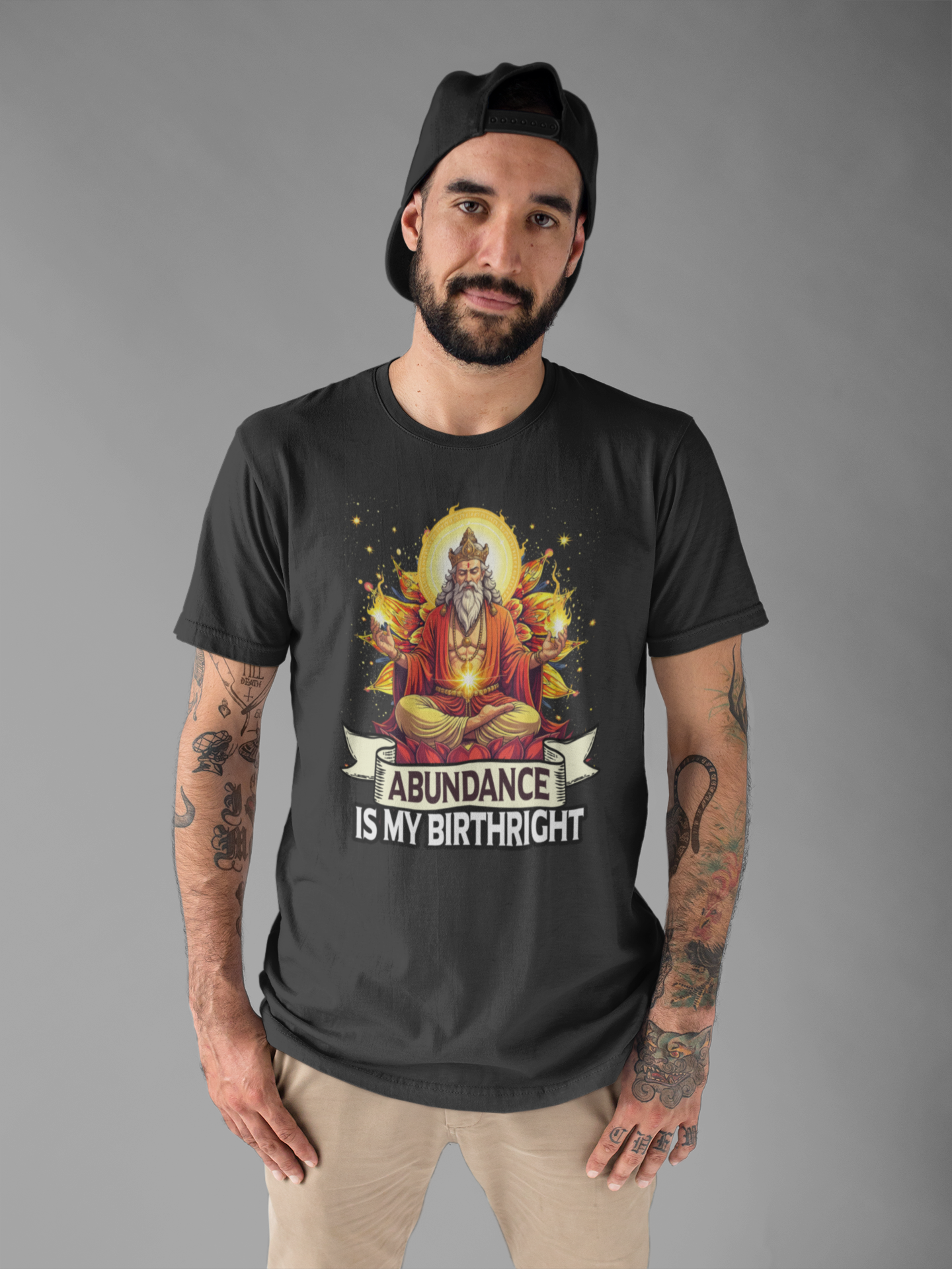 Abundance Is My Birthright Spiritual Manifestation Gold Energy T-Shirt