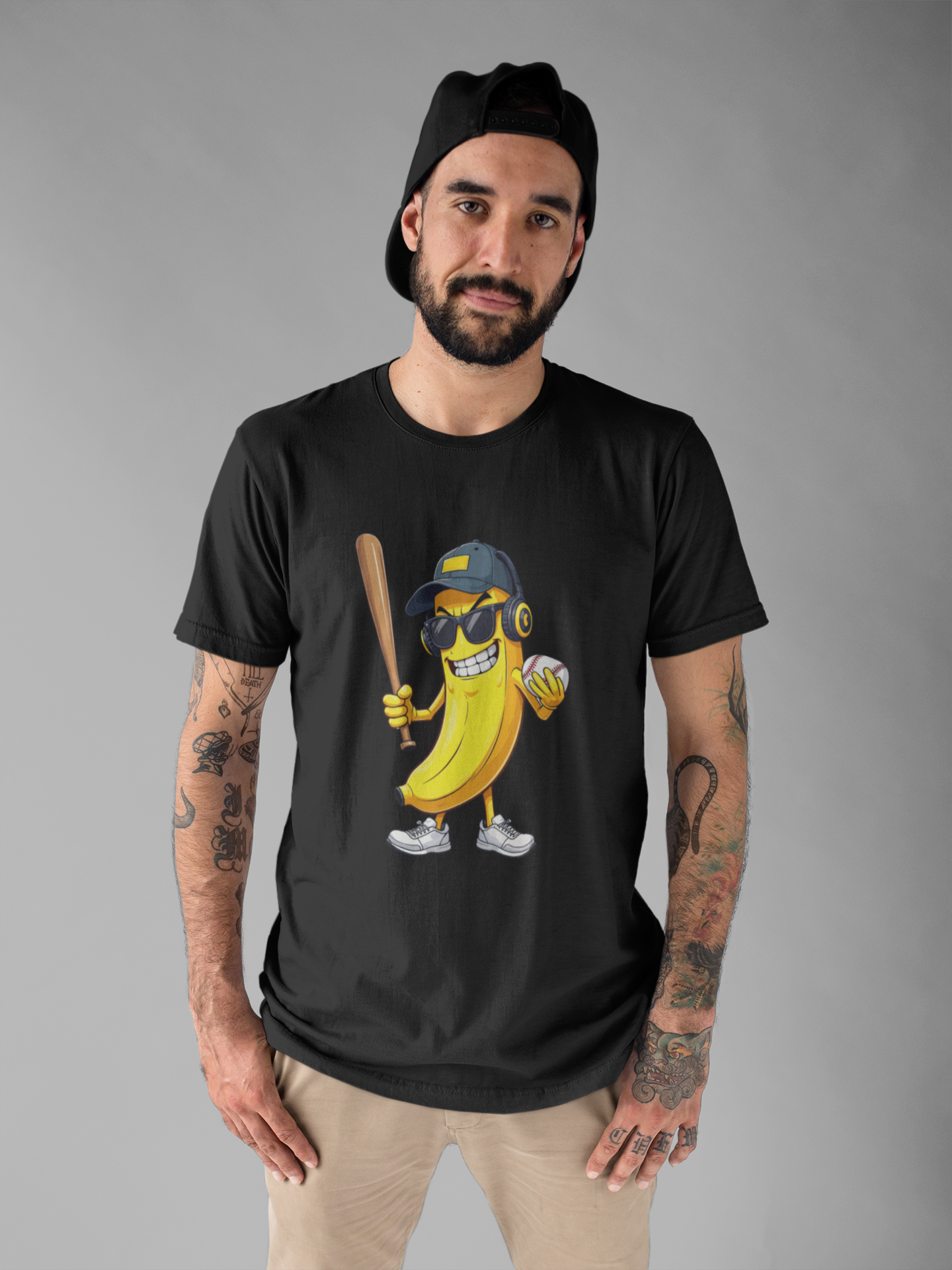Banana Baseball Aggressive Mascot Tshirt Cool Fruit Sports Character