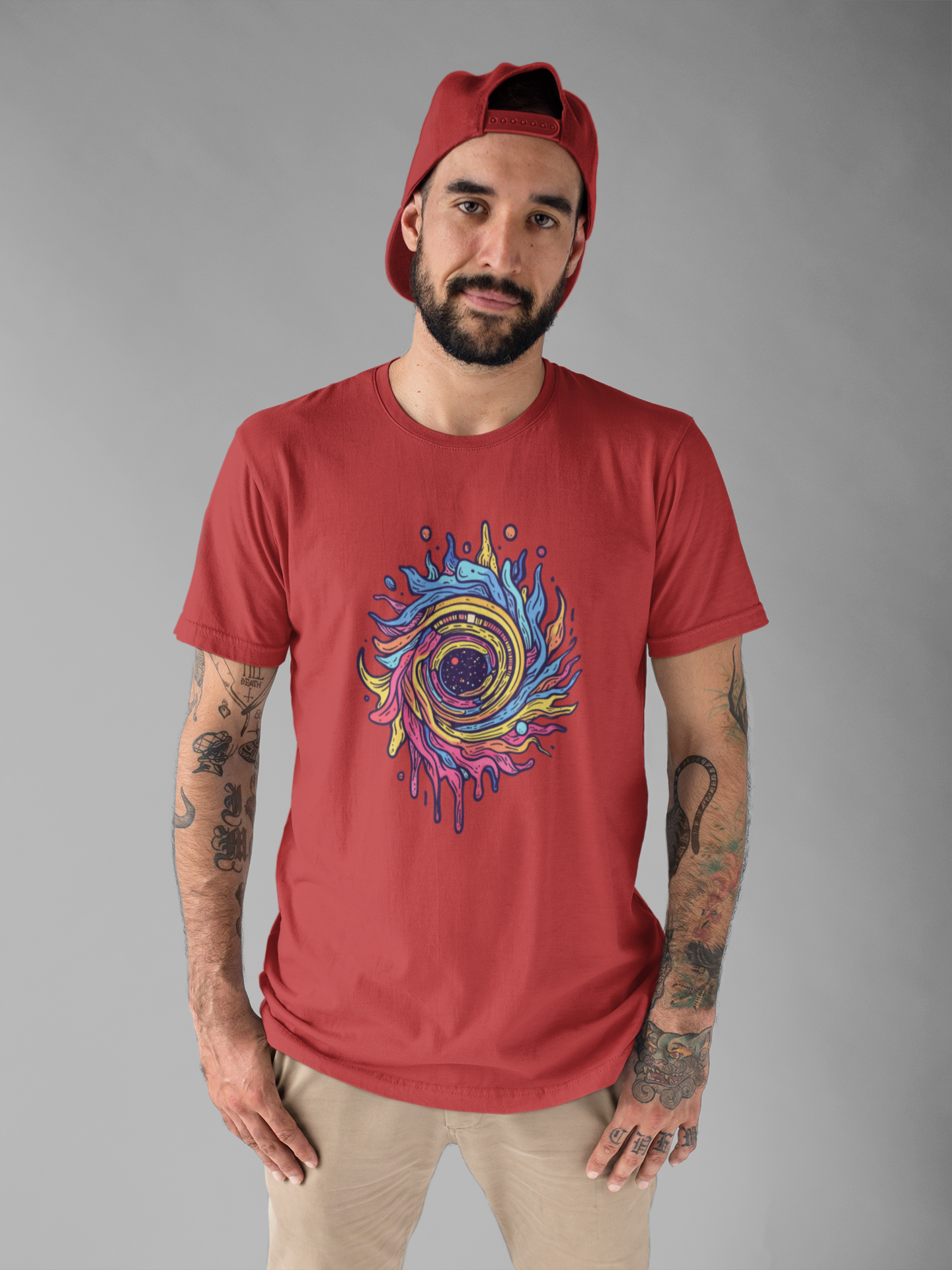 Colorful Sonic Spiral – Vibrant Psychedelic Spiral Graphic T-Shirt
