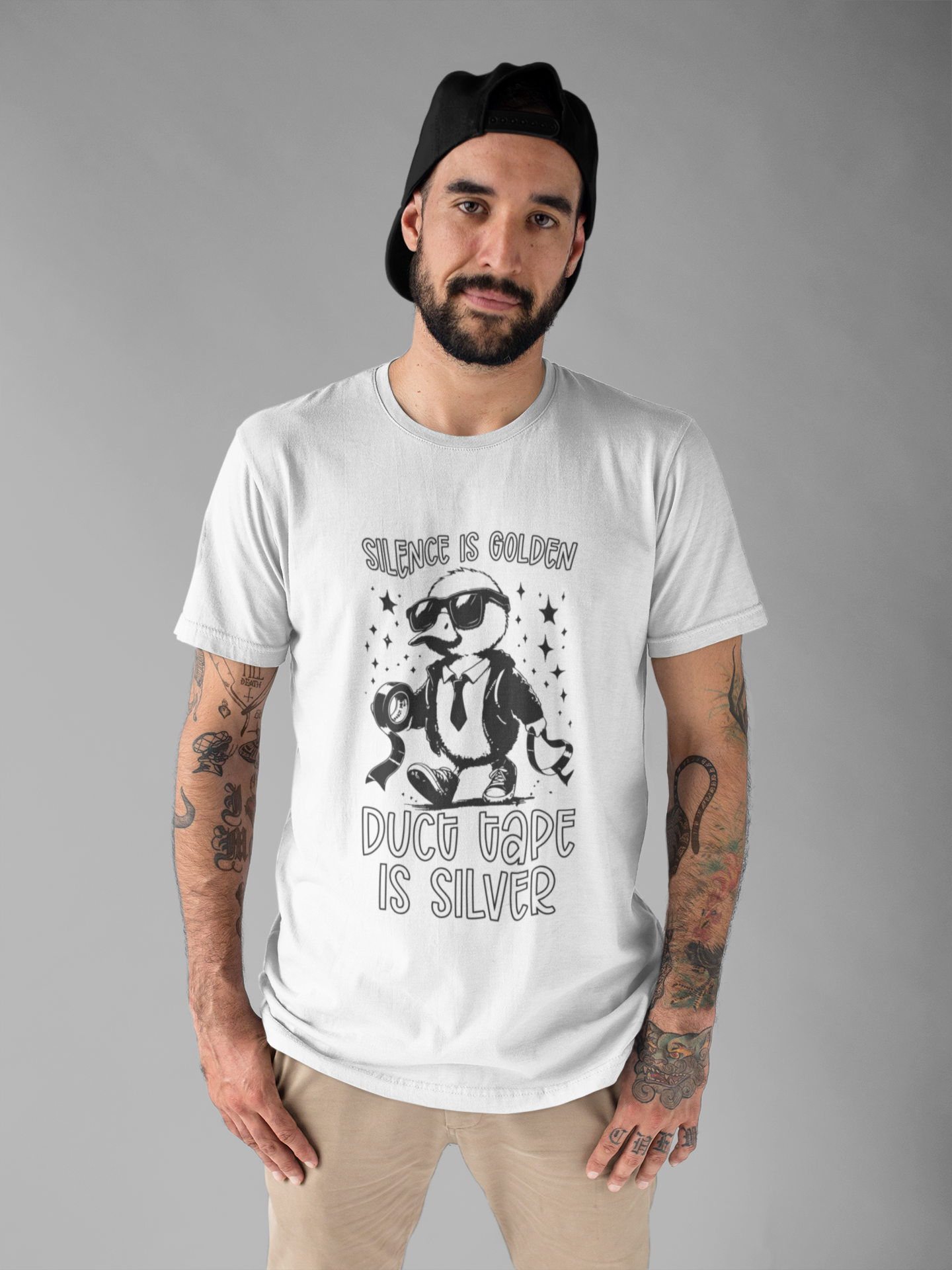 Silence Is Golden Duck Tape Is Silver T-Shirt – Funny Duck Graphic Tee
