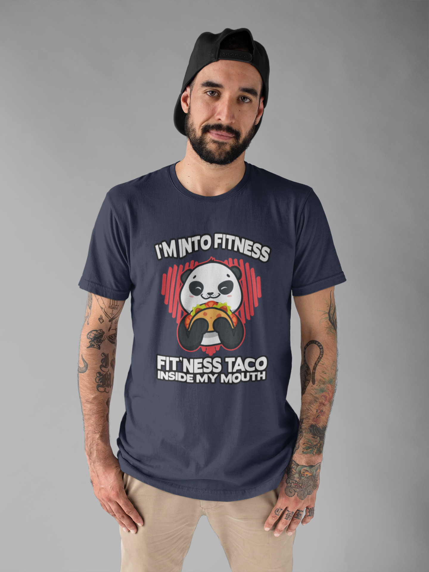 Im In to FitnessTaco Tshirt Panda Eating Large Taco Fitness Humor
