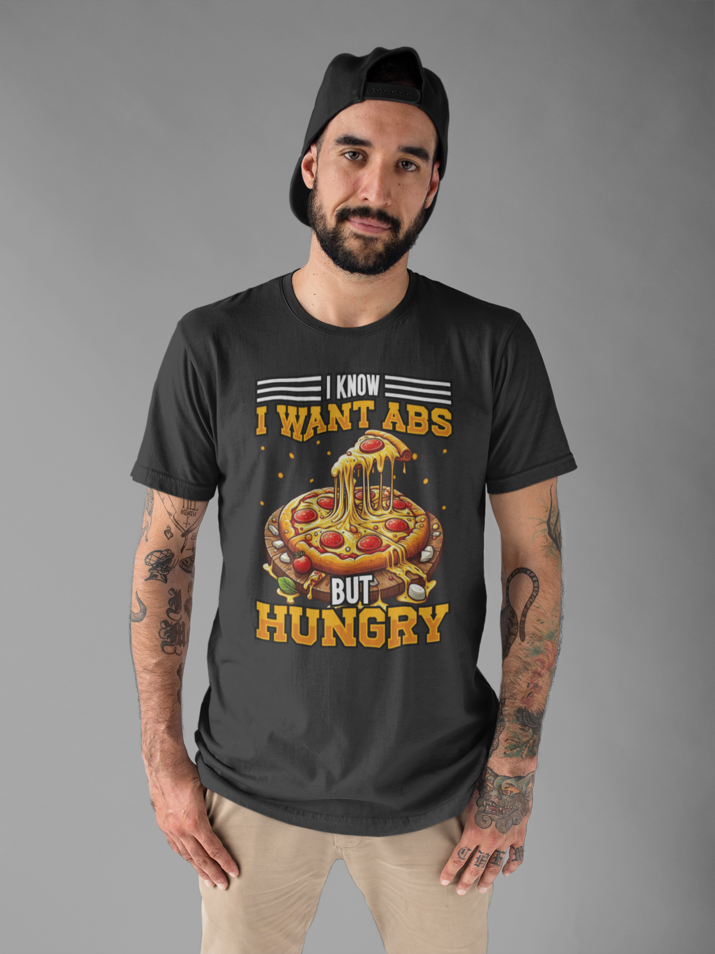 I Know I Want Abs But Hungry Shirt, Funny Gym Foodie Tee, Workout and Food Struggle T Shirt, Relatable Fitness Humor Apparel, Sarcastic Fit Top