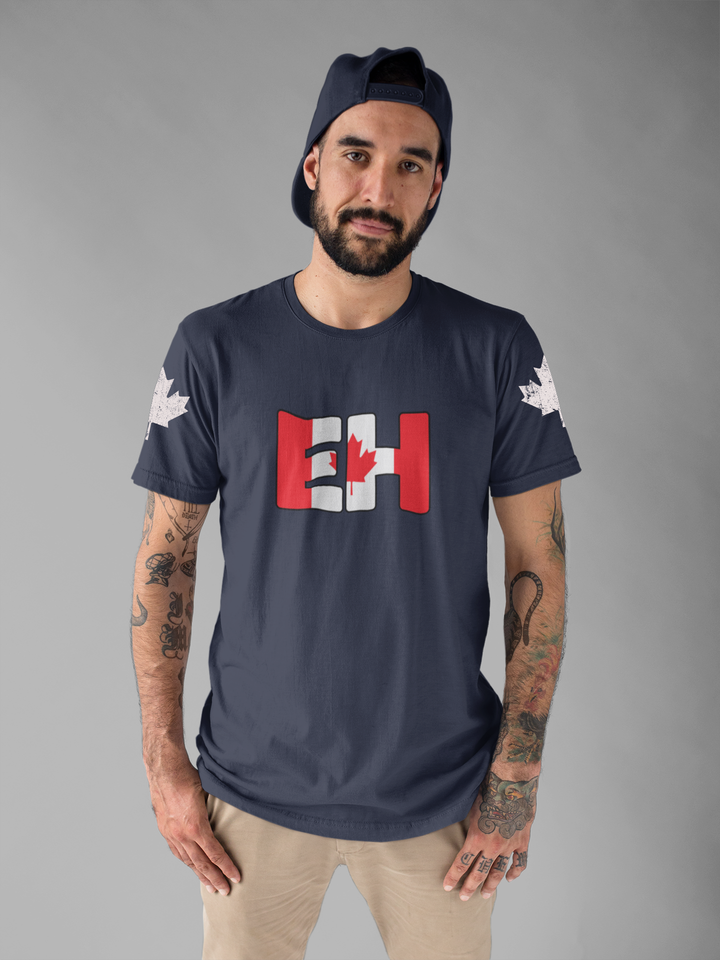 Canada EH Flag Maple Sleeve T-Shirt