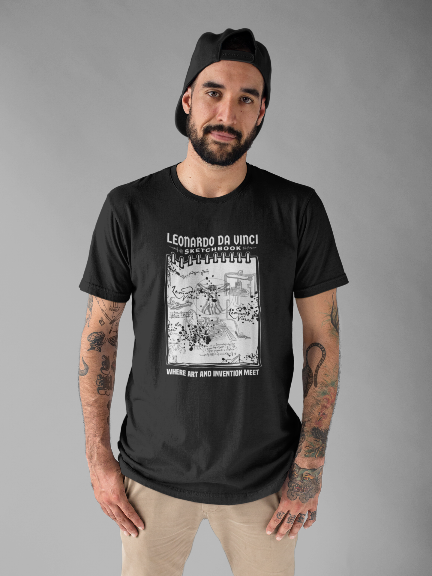 Leonardo’s Sketchbook Tee, Inventor Tribute Shirt, Renaissance Genius Graphic, Art History Top, Creativity Inspired Gift