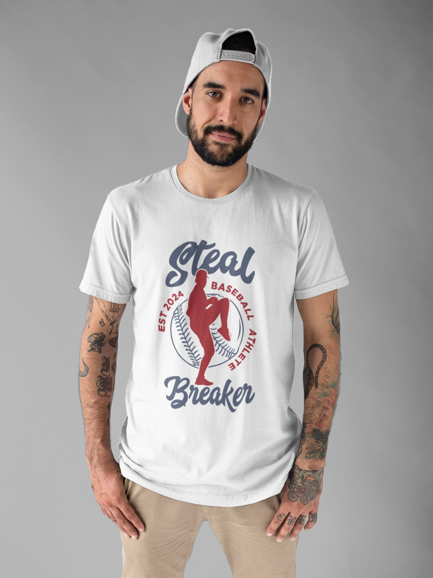 Baseball tshirt - Steal Breaker Tshirt Baseball Player Throwing Ball with Baseball Outline and Text Baseball Athlete