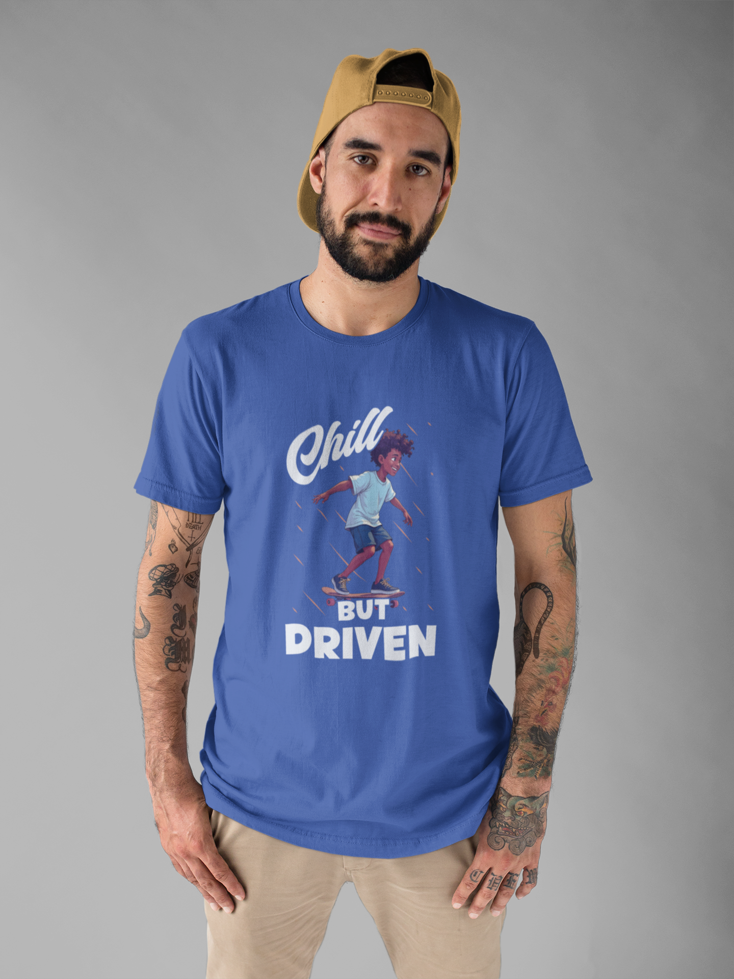 Chill but Driven – Happy Boy on Skateboard Graphic T-Shirt