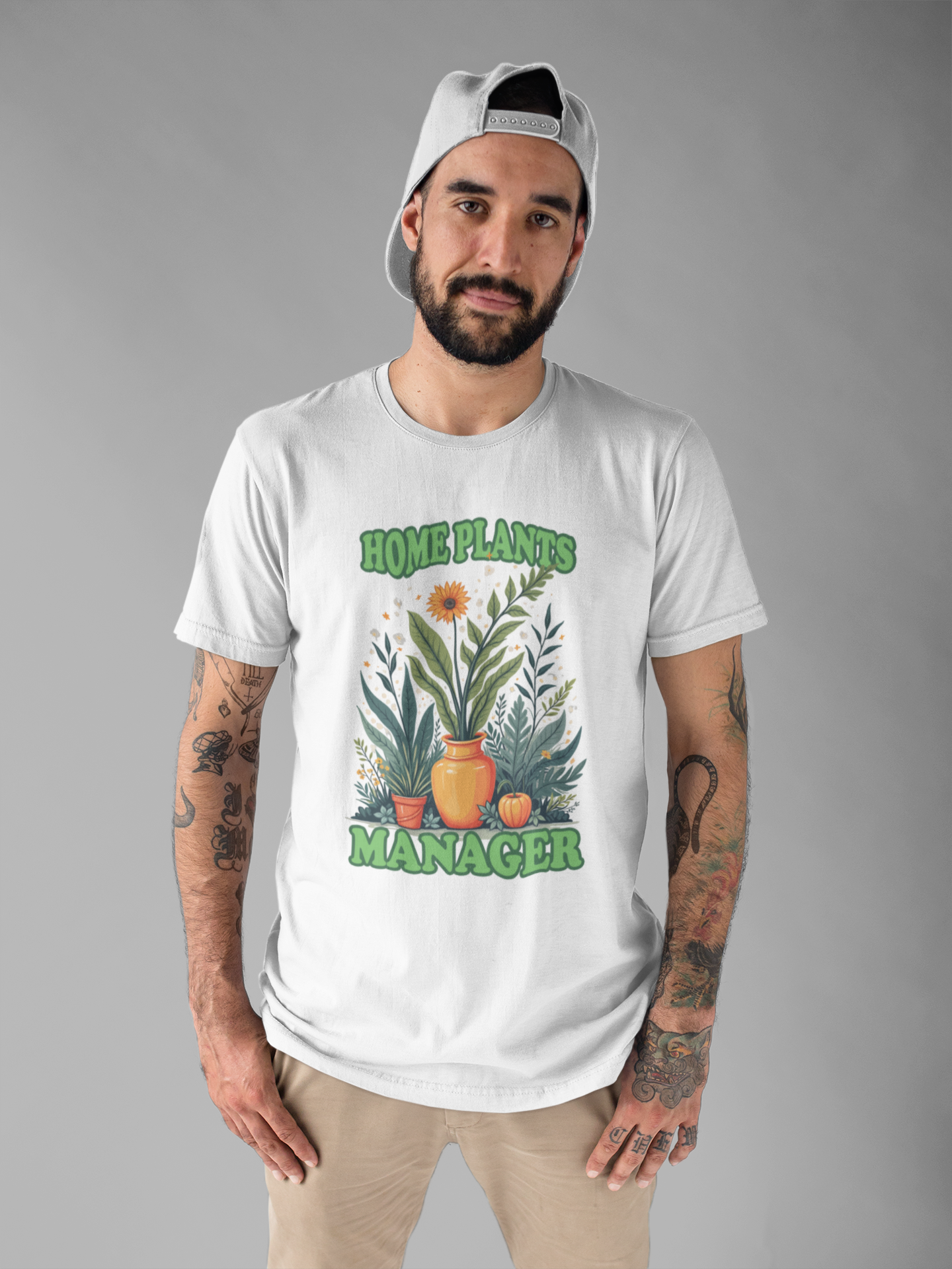 Home Plants Manager Tshirt – Botanical Flower Pots Graphic