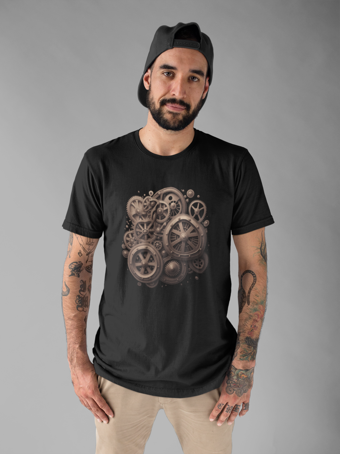 The Age of Machines Tshirt – Interconnected Gear Wheels Graphic