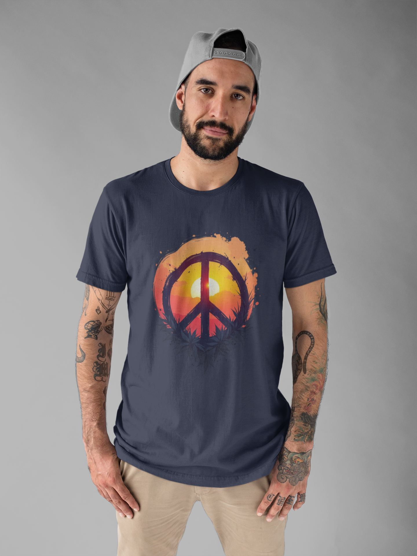 Peace Sunset T-Shirt – Retro Peace Sign and Nature Graphic Tee