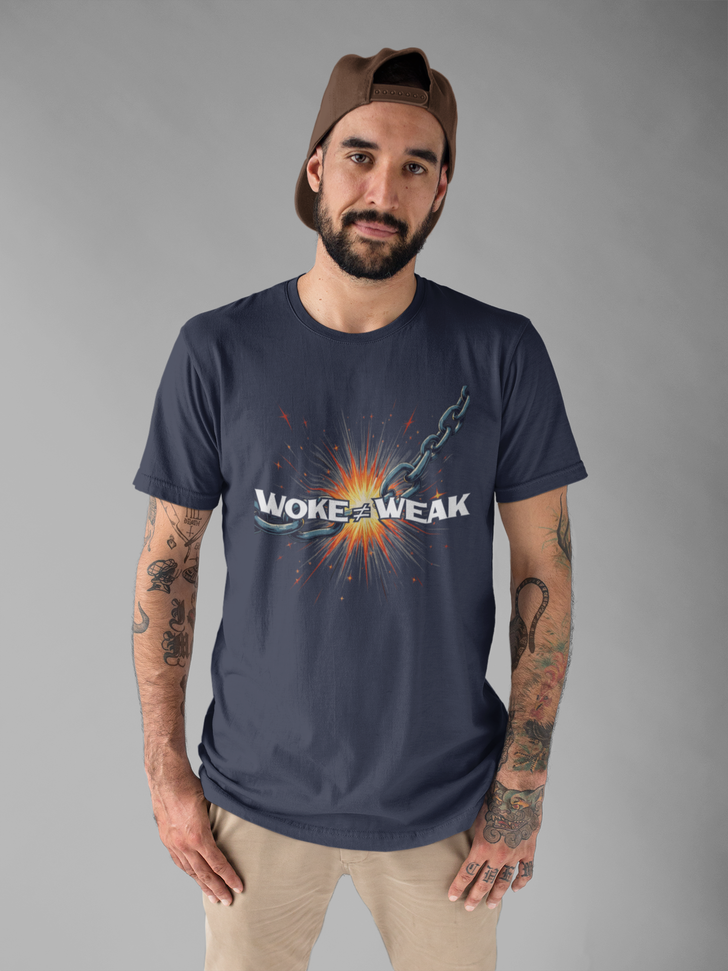 Woke ≠ Weak | Broken Chains & Spark Graphic T-Shirt