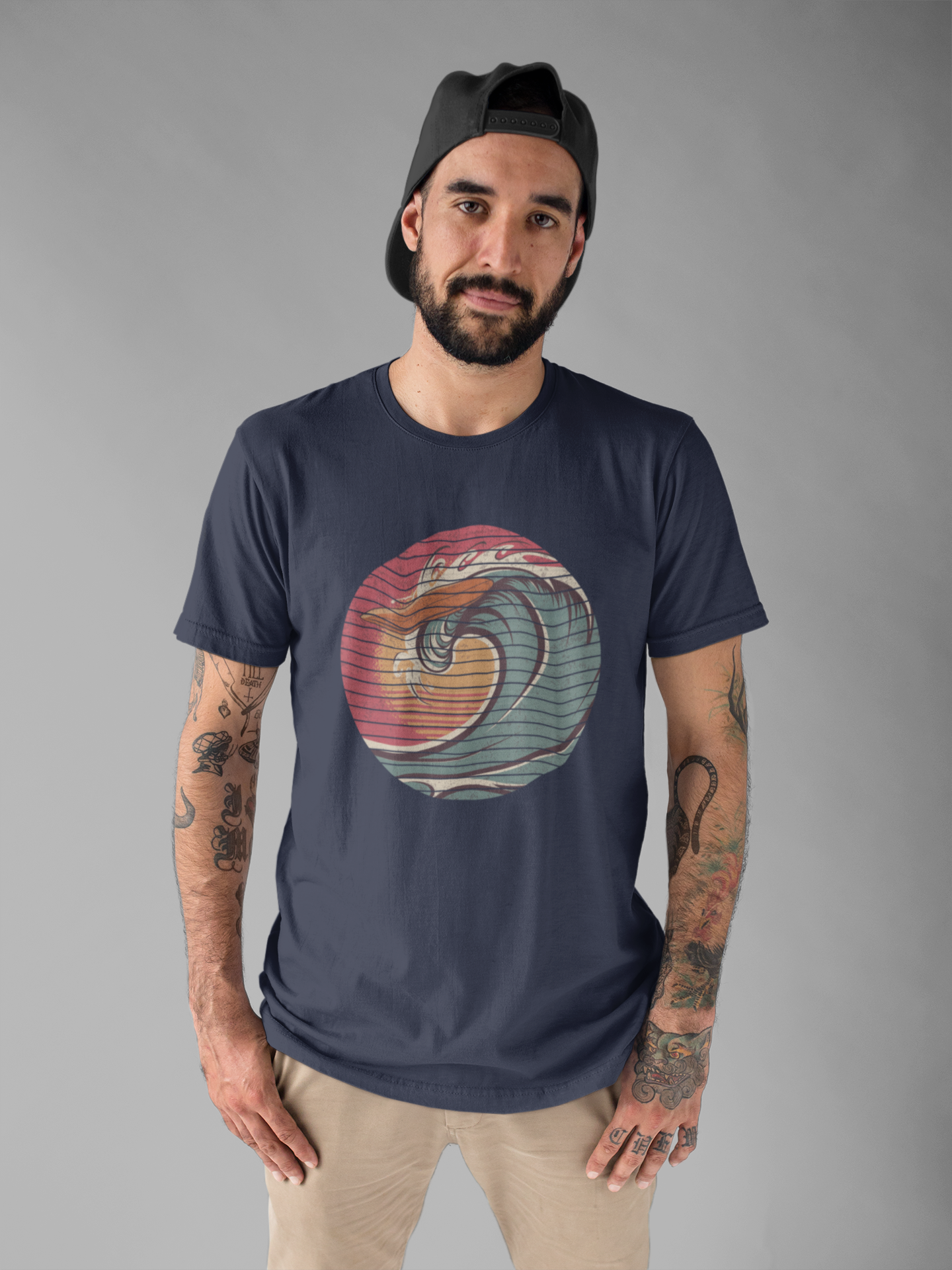 Ride the Wave – Surfboard & Sun Adventure Graphic T-Shirt
