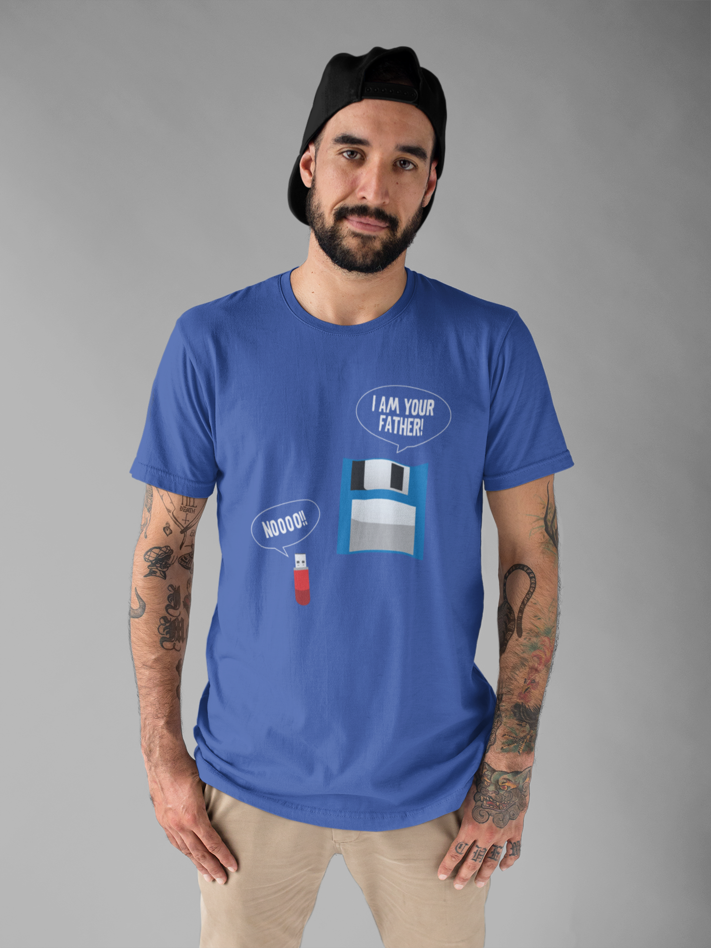 Funny Floppy Disk and USB Drive T-Shirt – I’m Your Father Retro Tech Meme