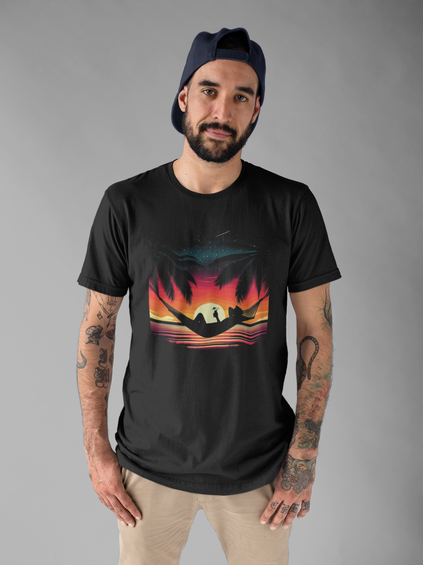 Sunset State of Mind - Tropical Hammock Chill Vibes T-Shirt
