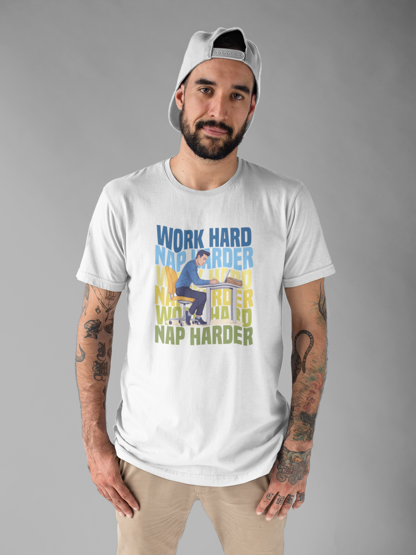 Work Hard Nap Harder Tee, Office Life Humor Shirt, Productivity Fatigue Top, Corporate Grind Graphic Tee, Tired Employee Gift