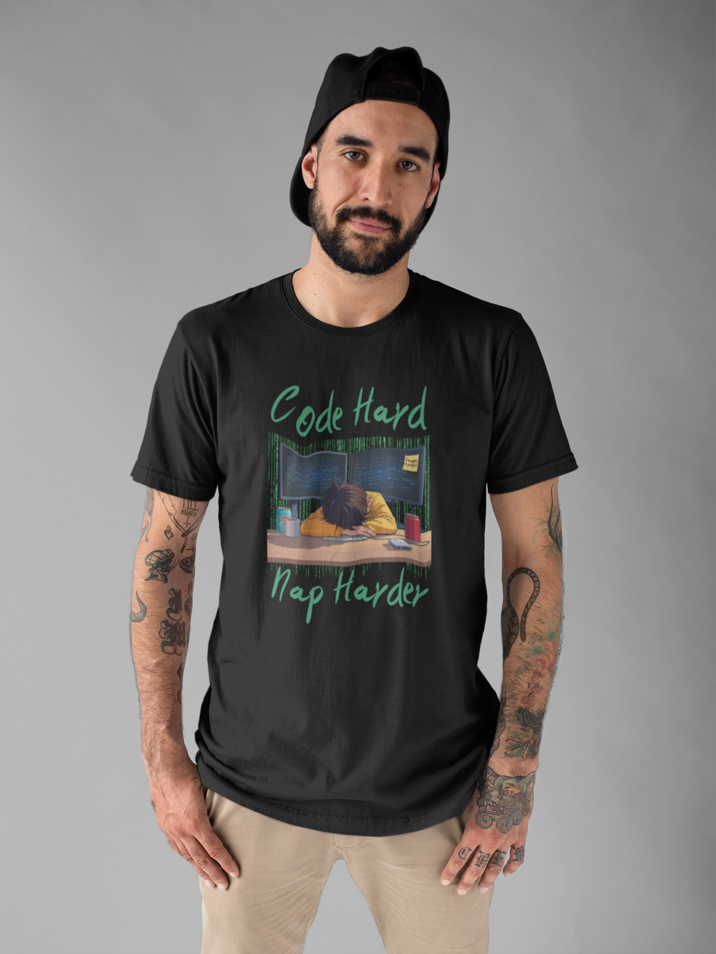 Code Hard Nap Harder Tee, Developer Sleep Shirt, Programmer Humor Top, Tech Life Graphic Tee, Sleep is Debugging Gift