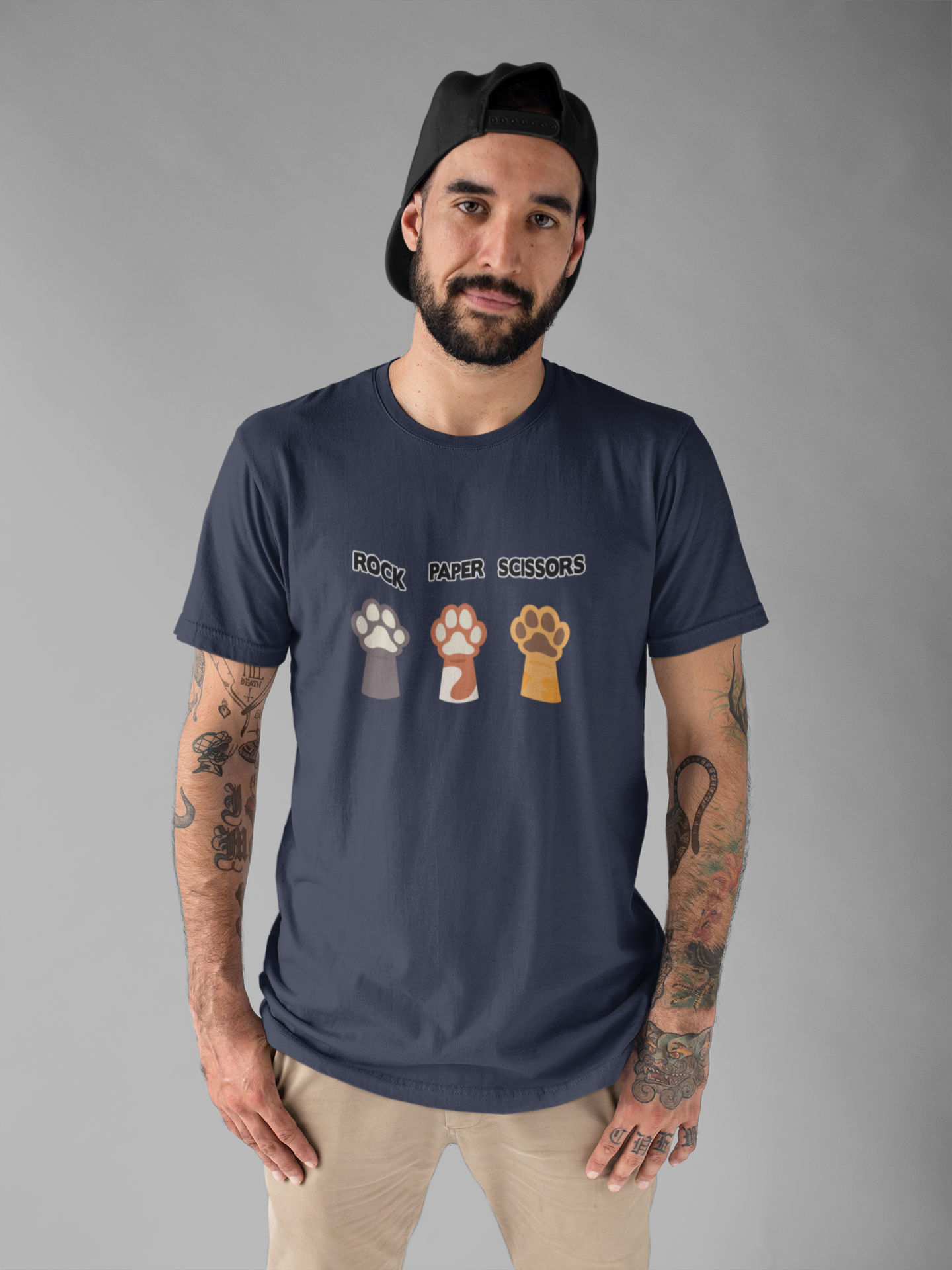 Rock Paper Scissors Dog Paw Tshirt Funny Canine Game Design