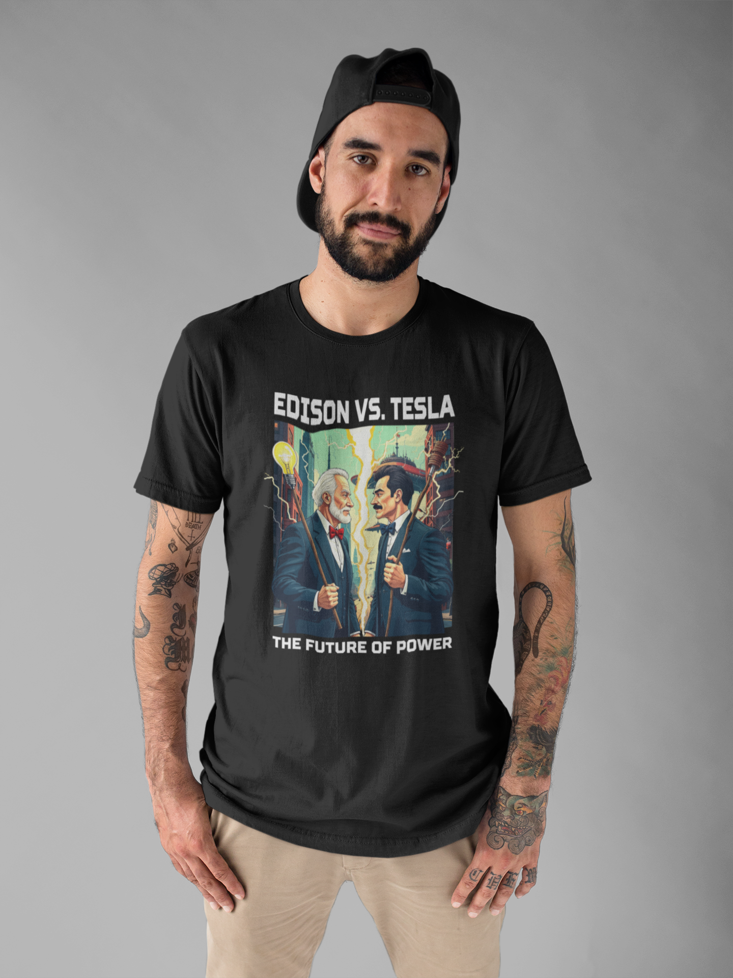 Edison vs Tesla Tee, Inventors Rivalry Shirt, Science History Graphic, Innovation Duel Top, Genius Clash Gift Shirt