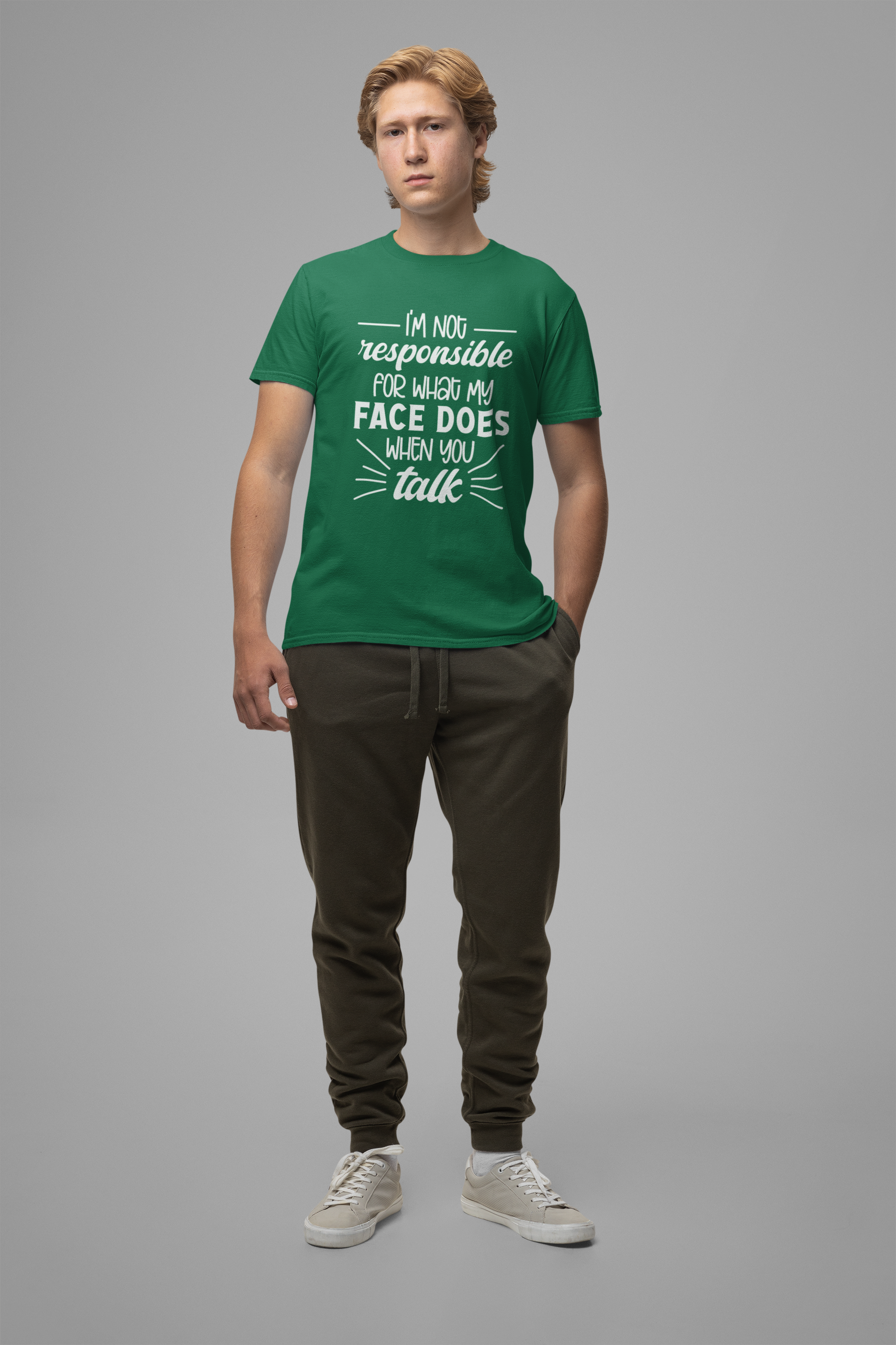 Funny Face Reaction T-Shirt – “I’m Not Responsible for What My Face Does When You Talk” Statement Tee