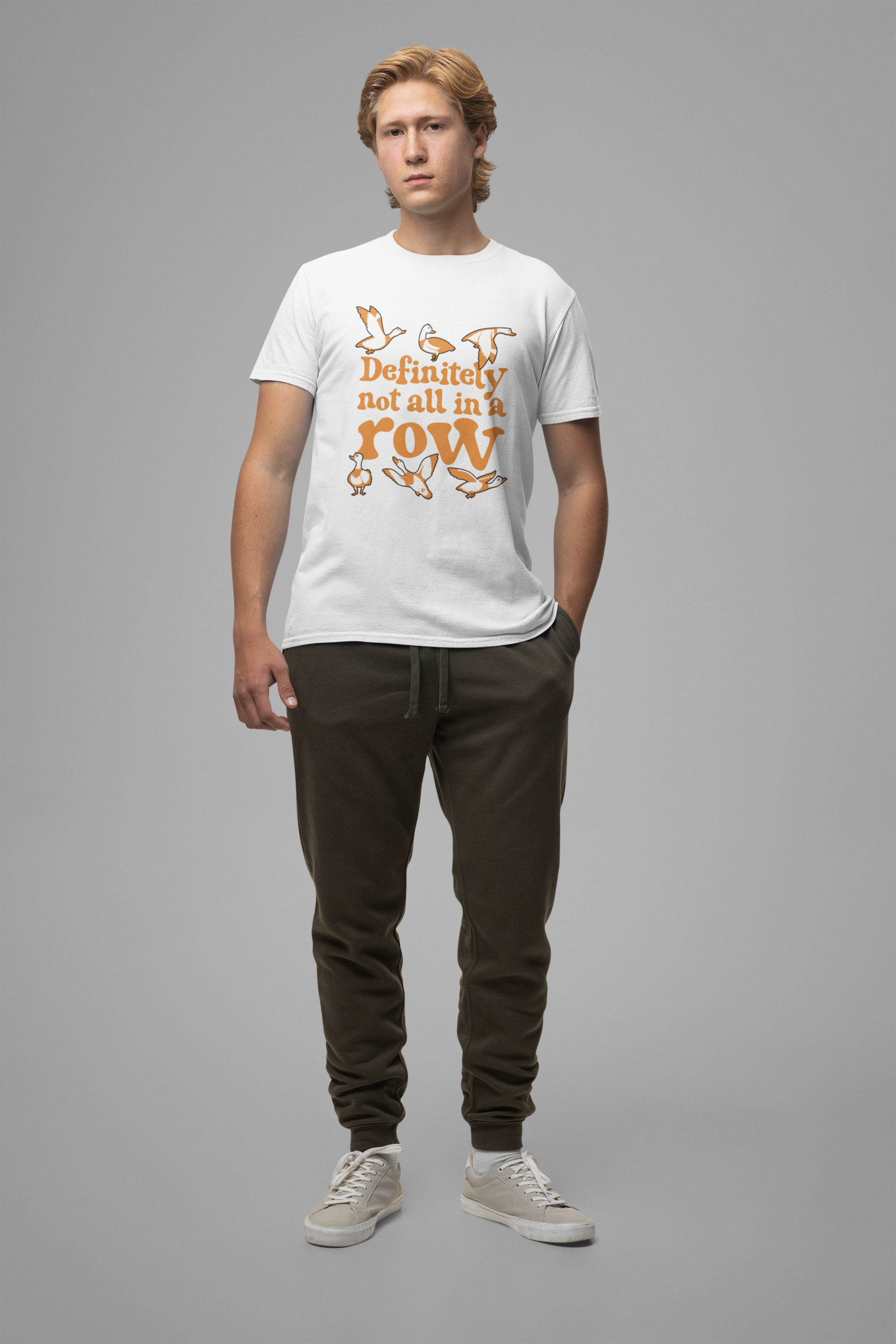Definitely Not All In a Row T-Shirt – Funny Goose Chaos Graphic Tee