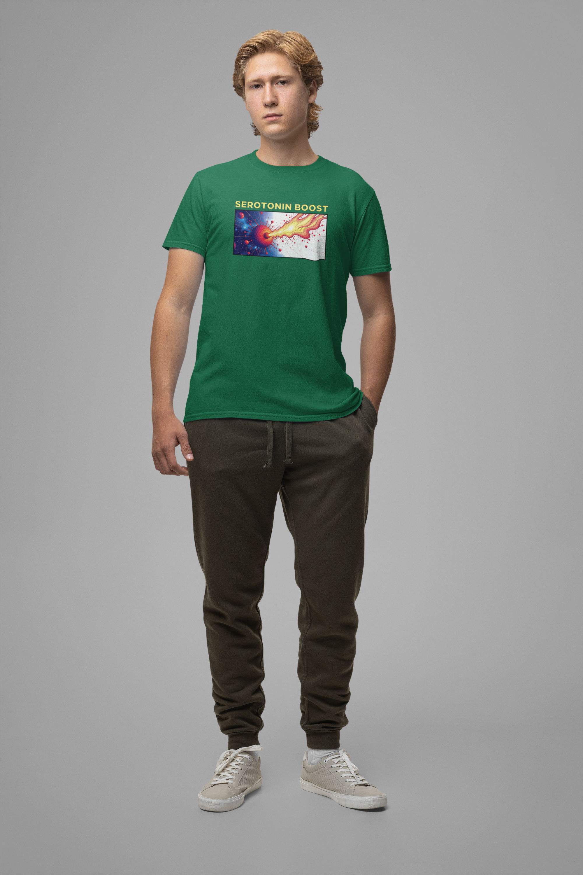 Serotonin Boost Shirt Mental Health Awareness Tee Featuring a Happy Brain and Positive Vibe for Science Lovers and Joy Seekers