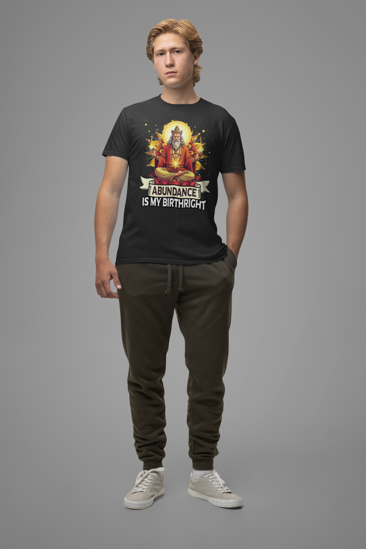 Abundance Is My Birthright Spiritual Manifestation Gold Energy T-Shirt