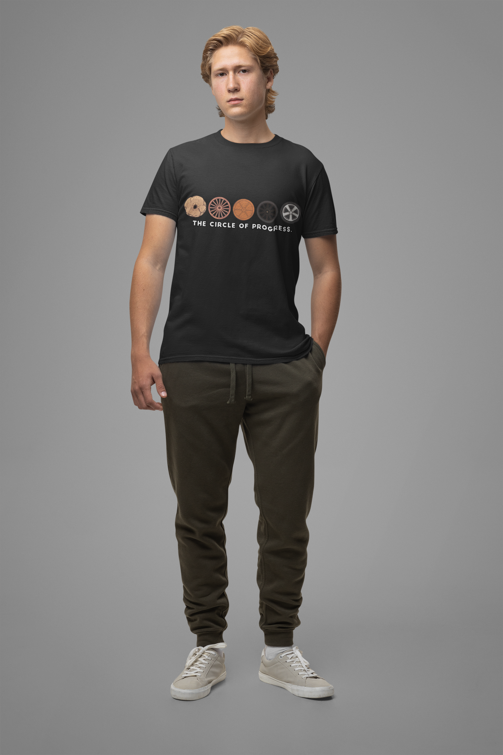 The Wheel of Progress | Evolution of the Wheel Graphic T-Shirt