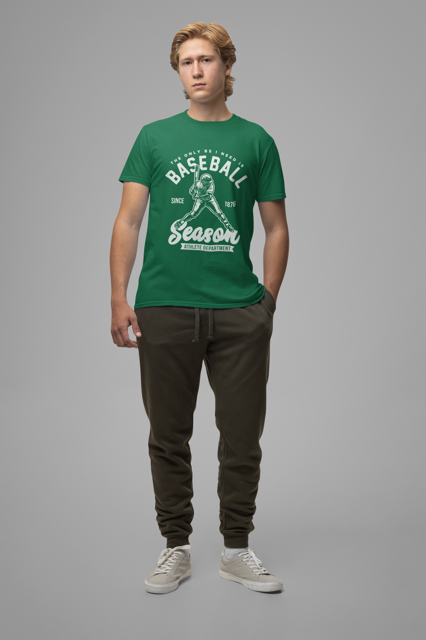Baseball tshirt - Baseball Season Tshirt Baseball Player Graphic with "The Only BS I Need is Baseball" Text