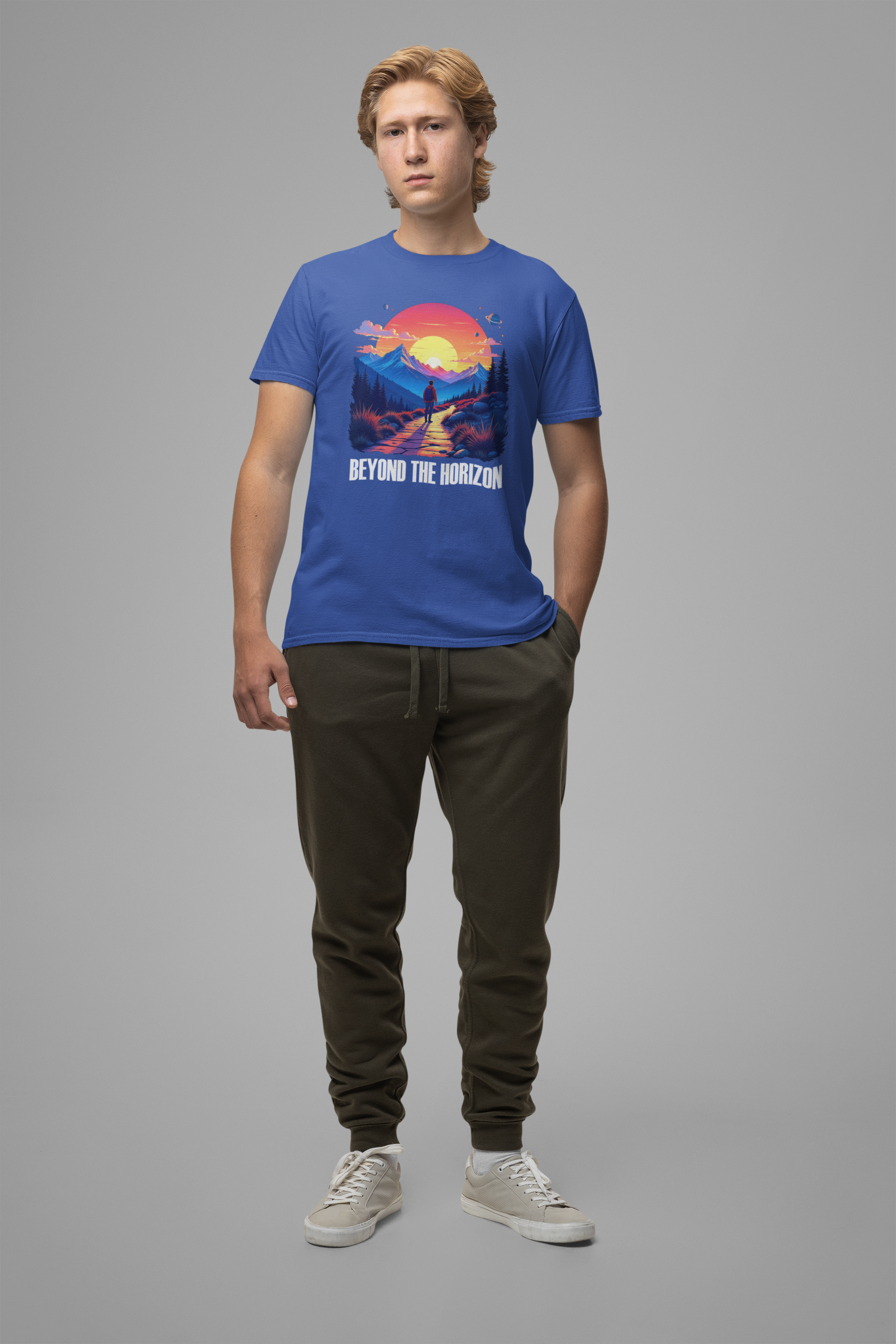 Beyond the Horizon | Inspirational Sunset & Space Exploration T-Shirt