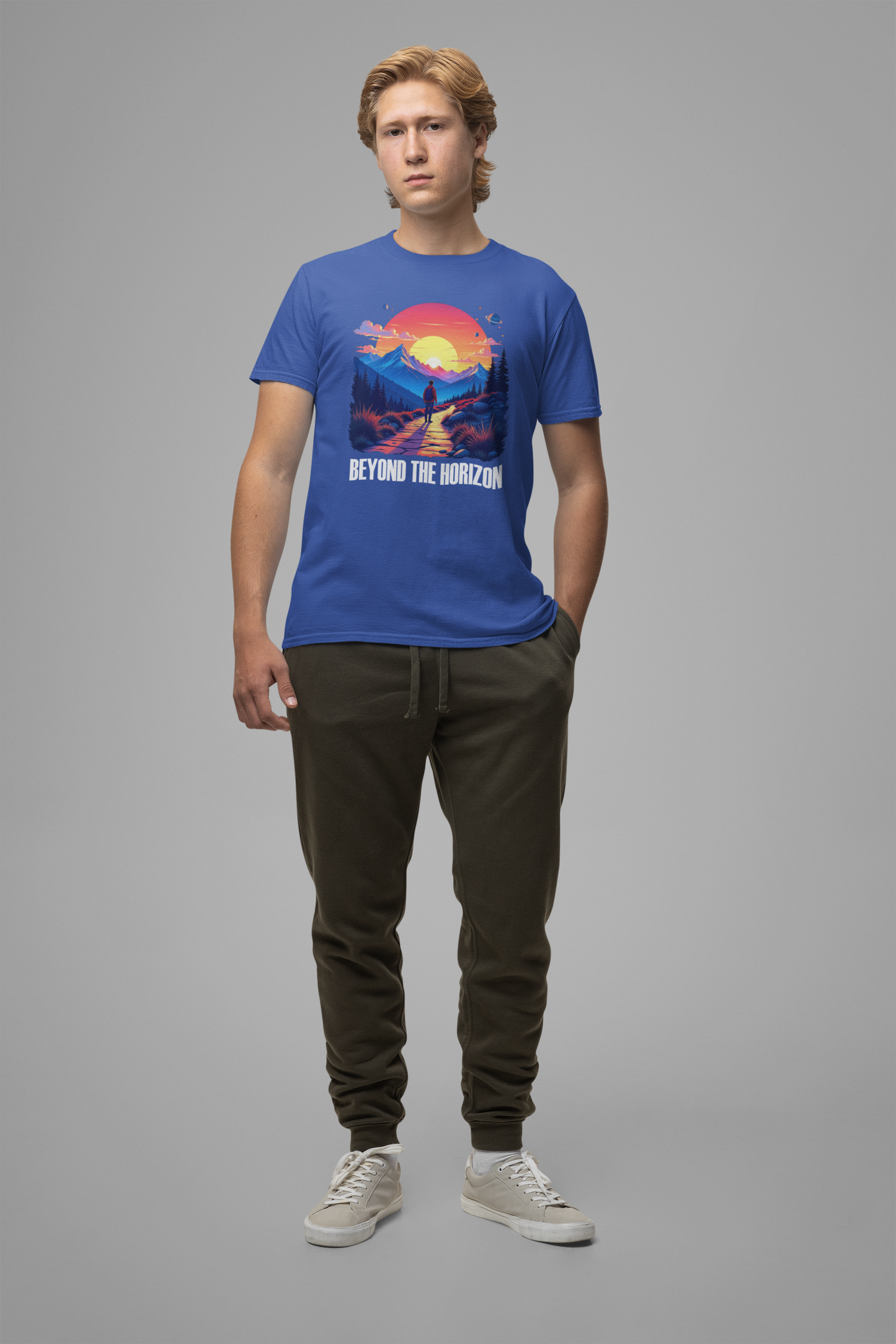Beyond the Horizon | Inspirational Sunset & Space Exploration T-Shirt
