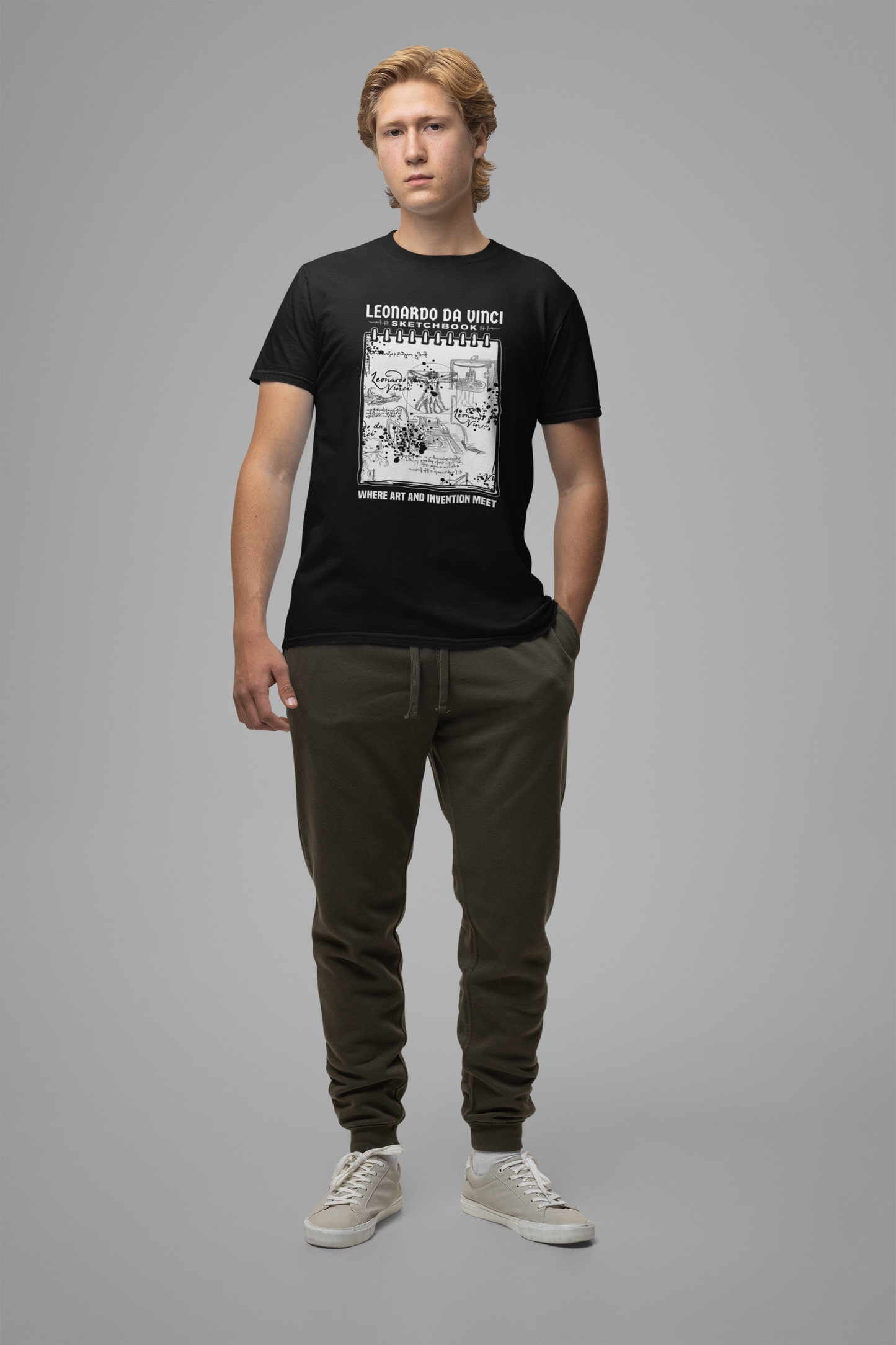 Leonardo’s Sketchbook Tee, Inventor Tribute Shirt, Renaissance Genius Graphic, Art History Top, Creativity Inspired Gift