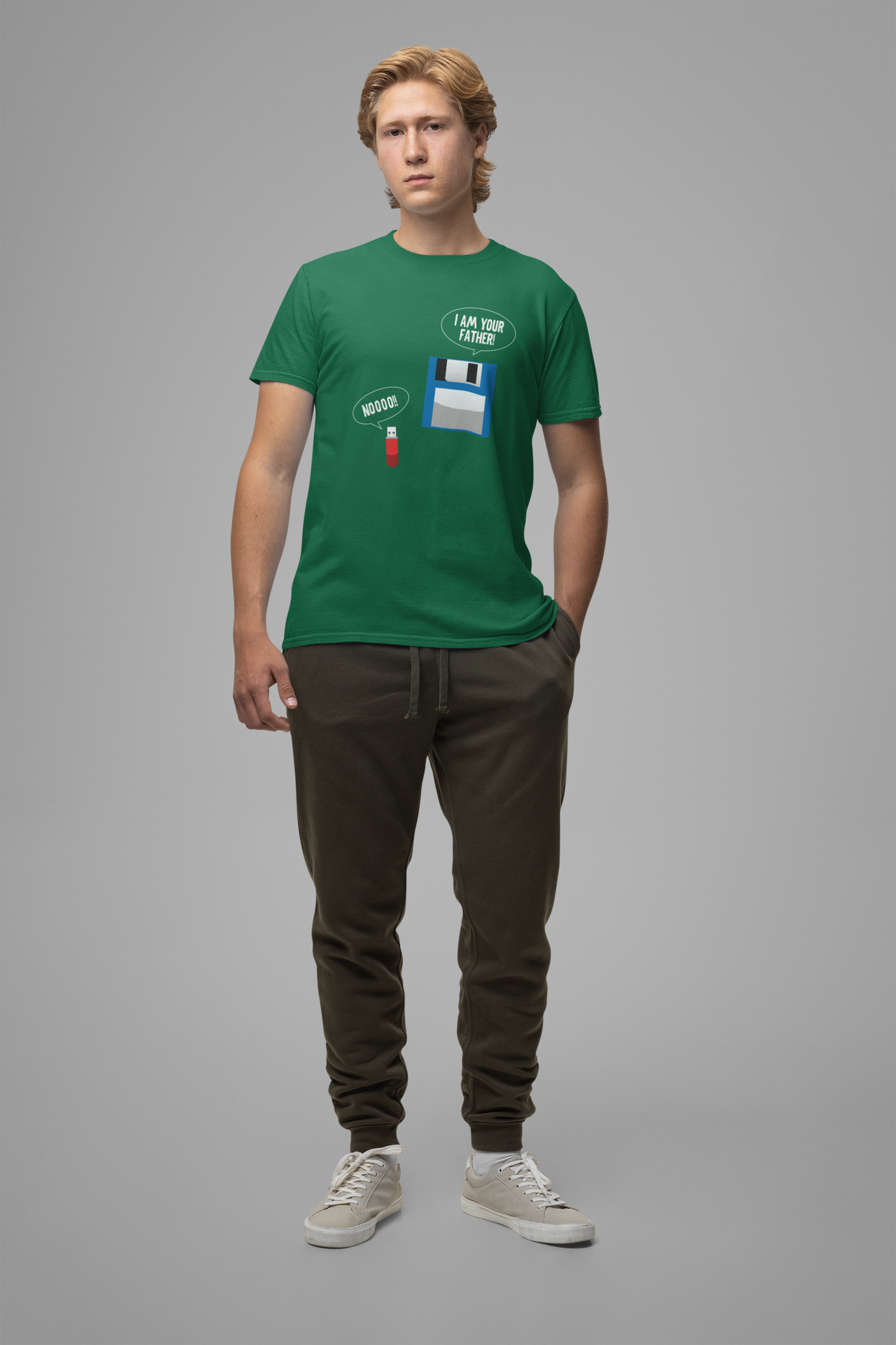 Funny Floppy Disk and USB Drive T-Shirt – I’m Your Father Retro Tech Meme