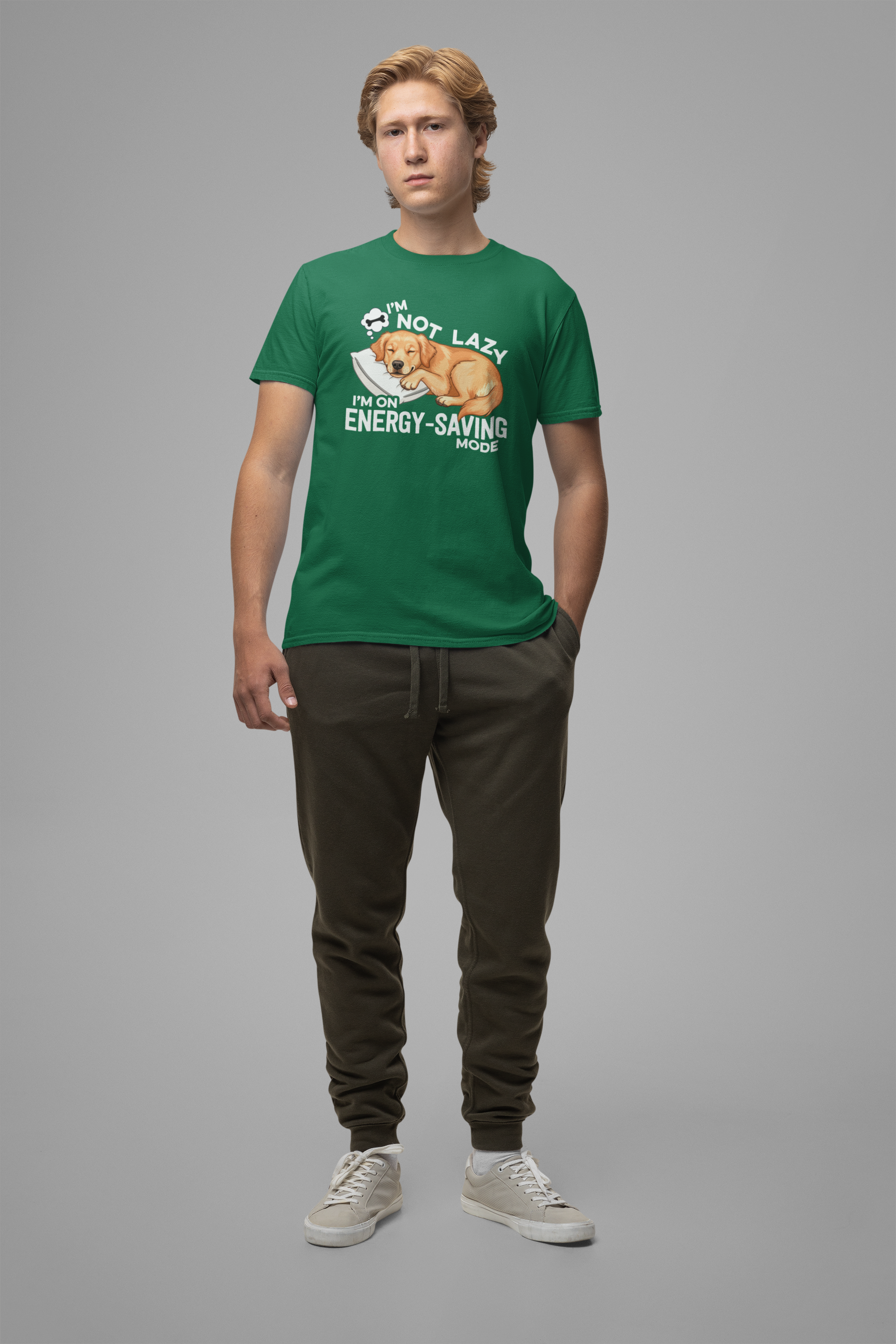 I’m Not Lazy I’m on Energy Saving Mode Tee, Dog Chill Shirt, Funny Pet Mood Graphic Tee, Nap Life Top, Animal Humor Gift